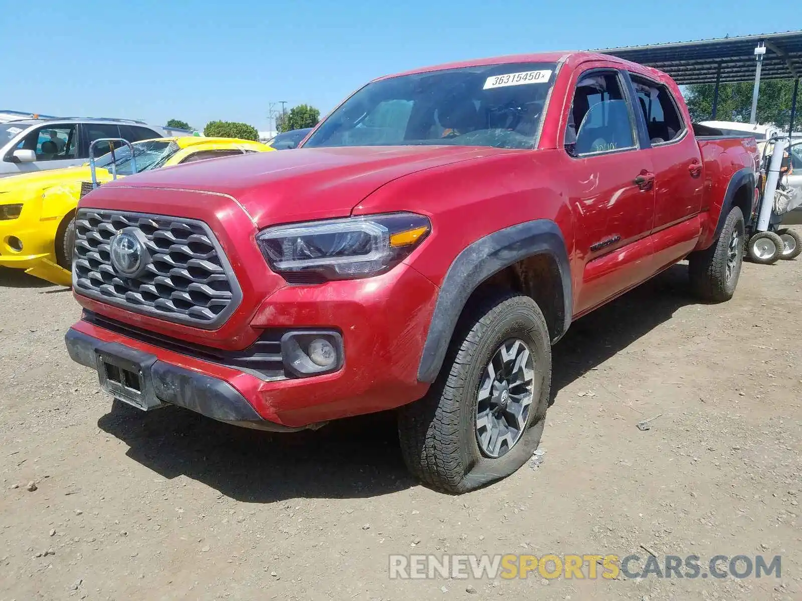 2 Photograph of a damaged car 3TMDZ5BNXLM080275 TOYOTA TACOMA 2020