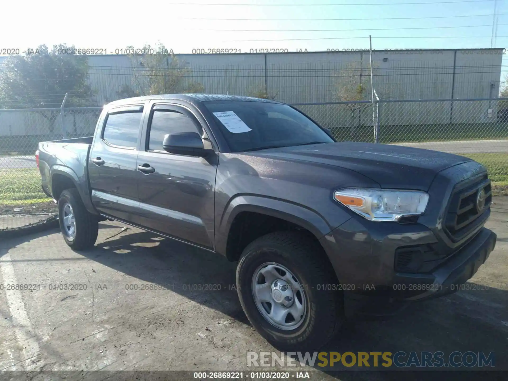 1 Photograph of a damaged car 5TFAX5GN1LX167199 TOYOTA TACOMA 2020