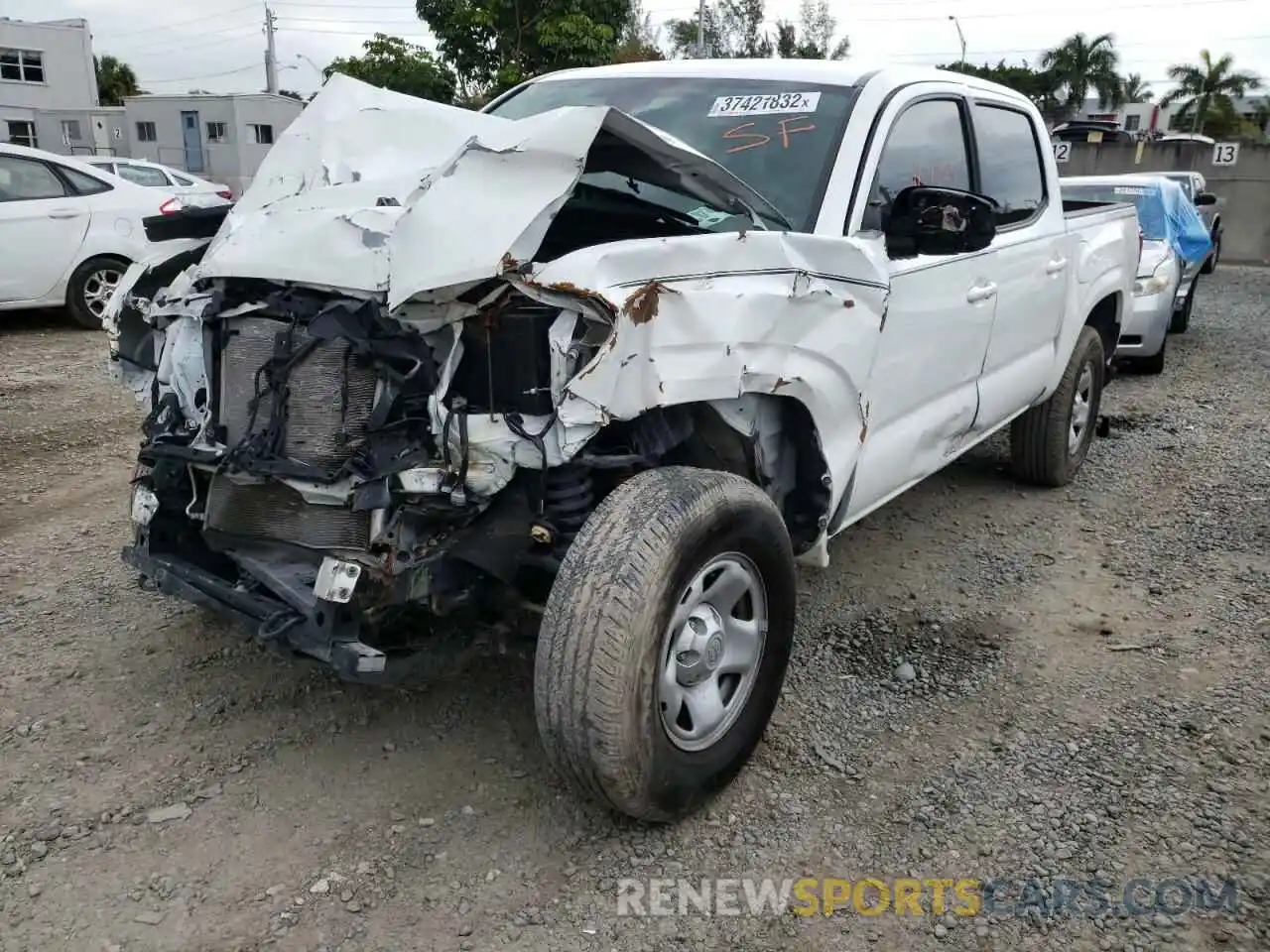 2 Photograph of a damaged car 5TFAX5GN8LX186364 TOYOTA TACOMA 2020