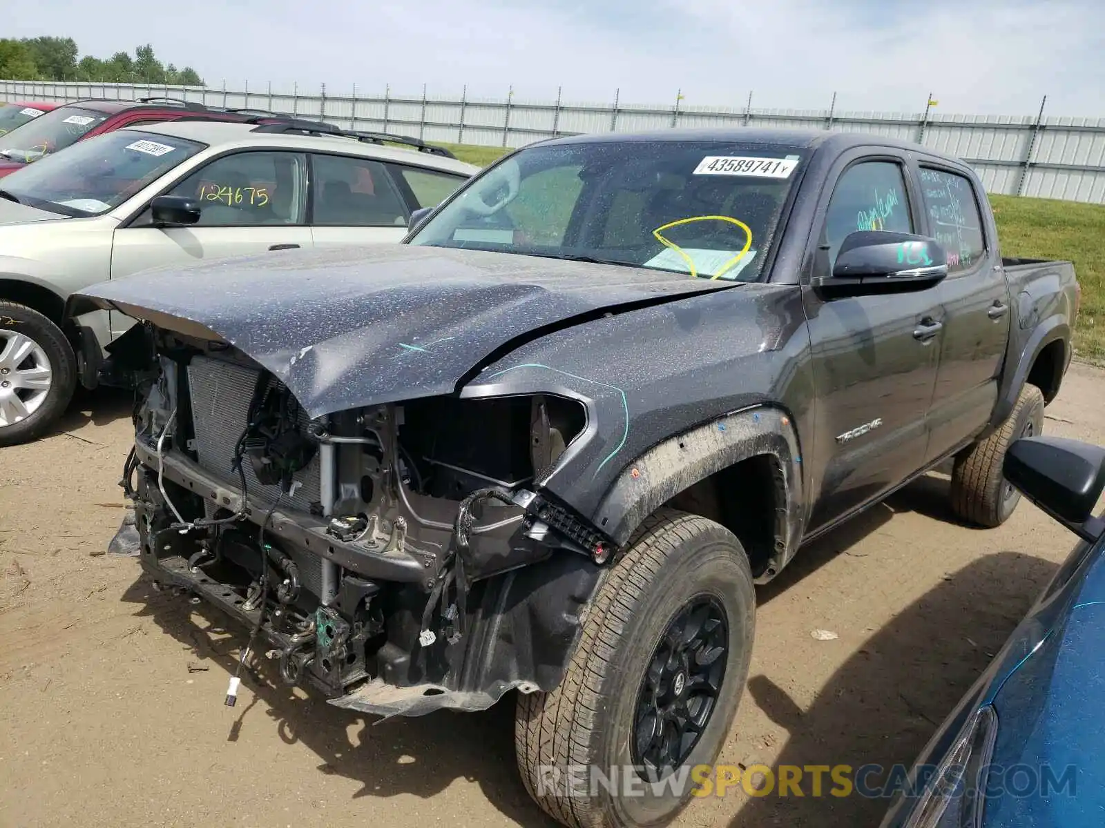 2 Photograph of a damaged car 5TFCZ5AN7LX234447 TOYOTA TACOMA 2020