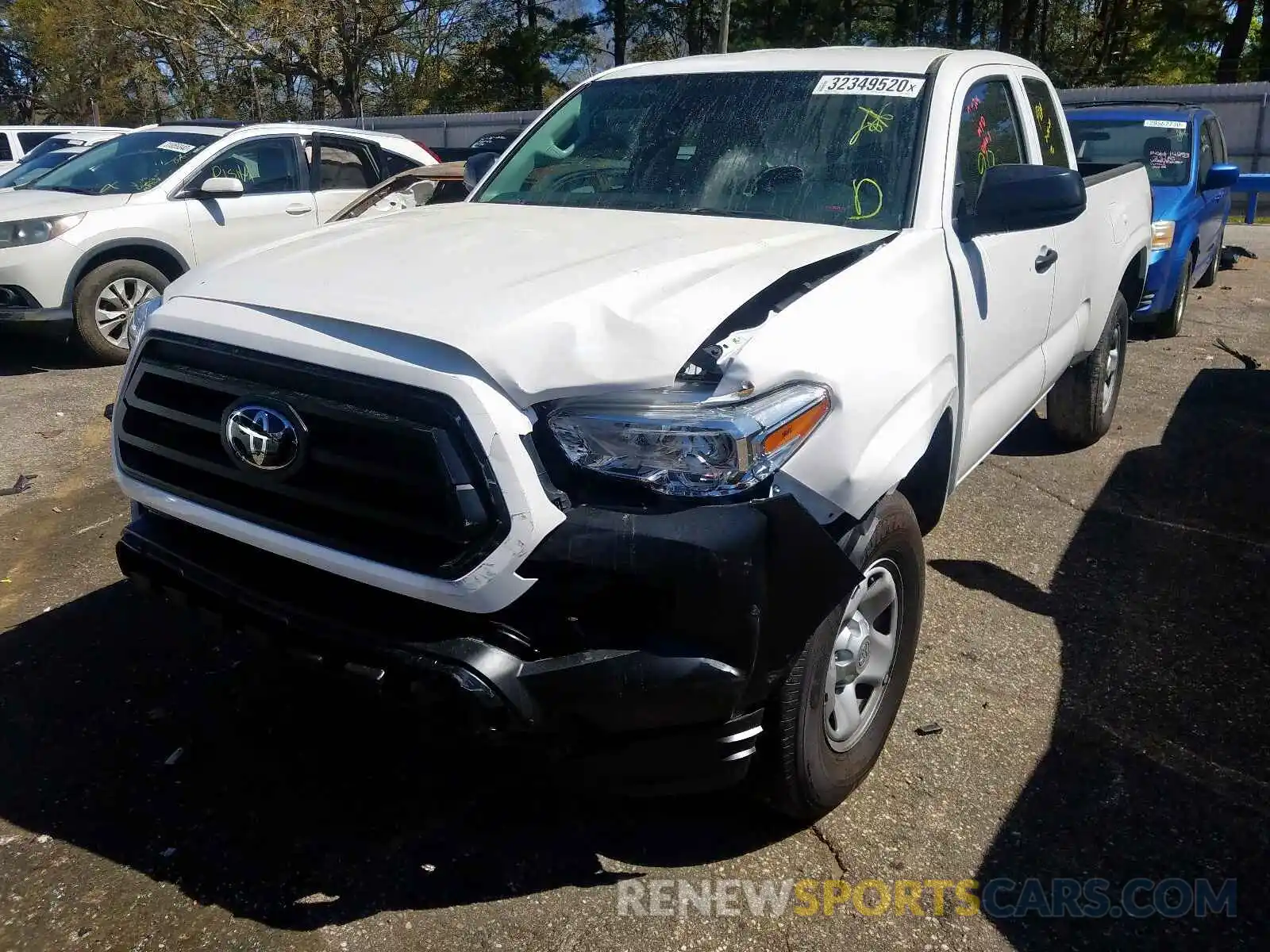 2 Photograph of a damaged car 5TFRX5GN0LX166645 TOYOTA TACOMA 2020