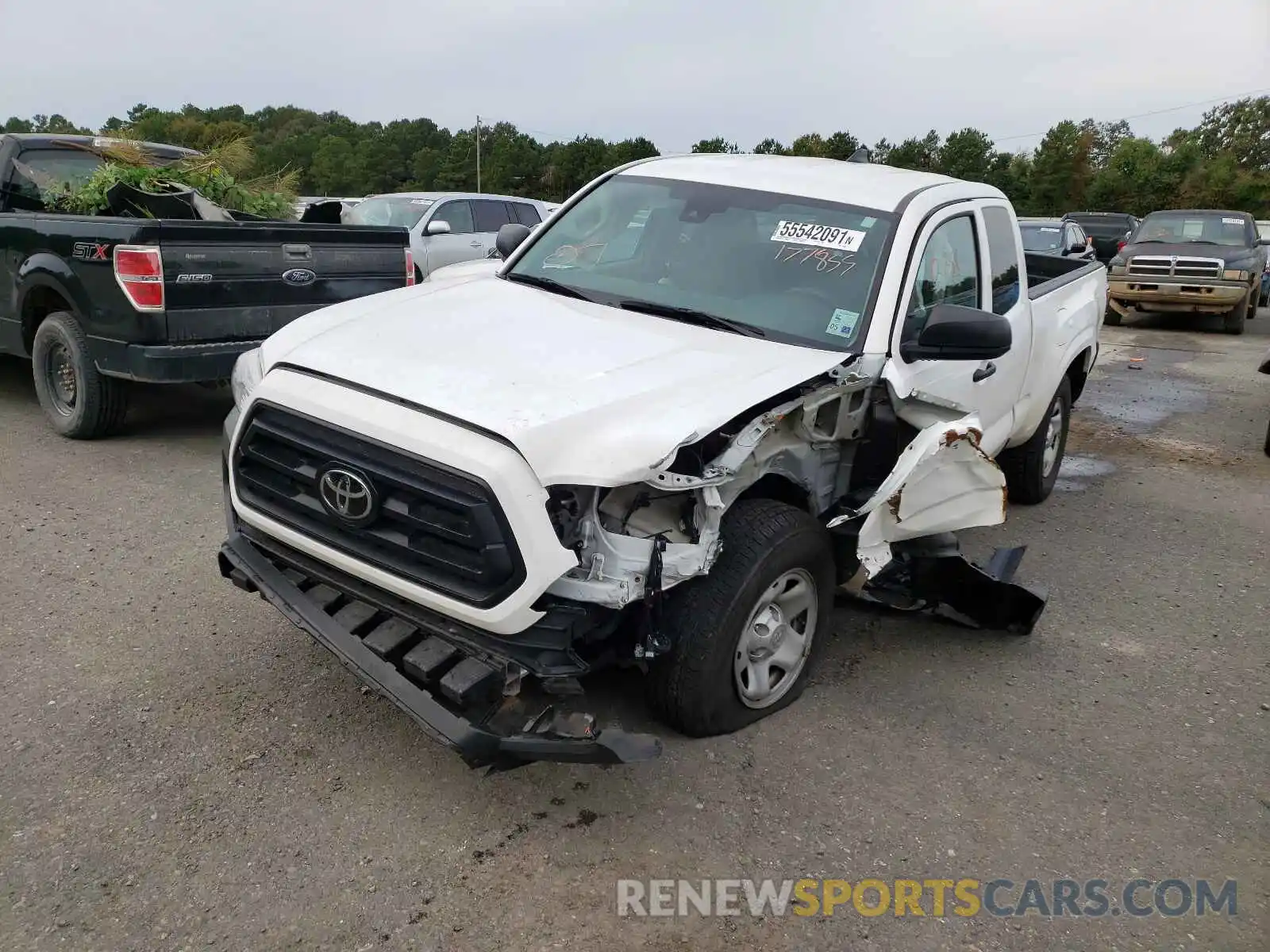 2 Photograph of a damaged car 5TFRX5GN0LX177855 TOYOTA TACOMA 2020