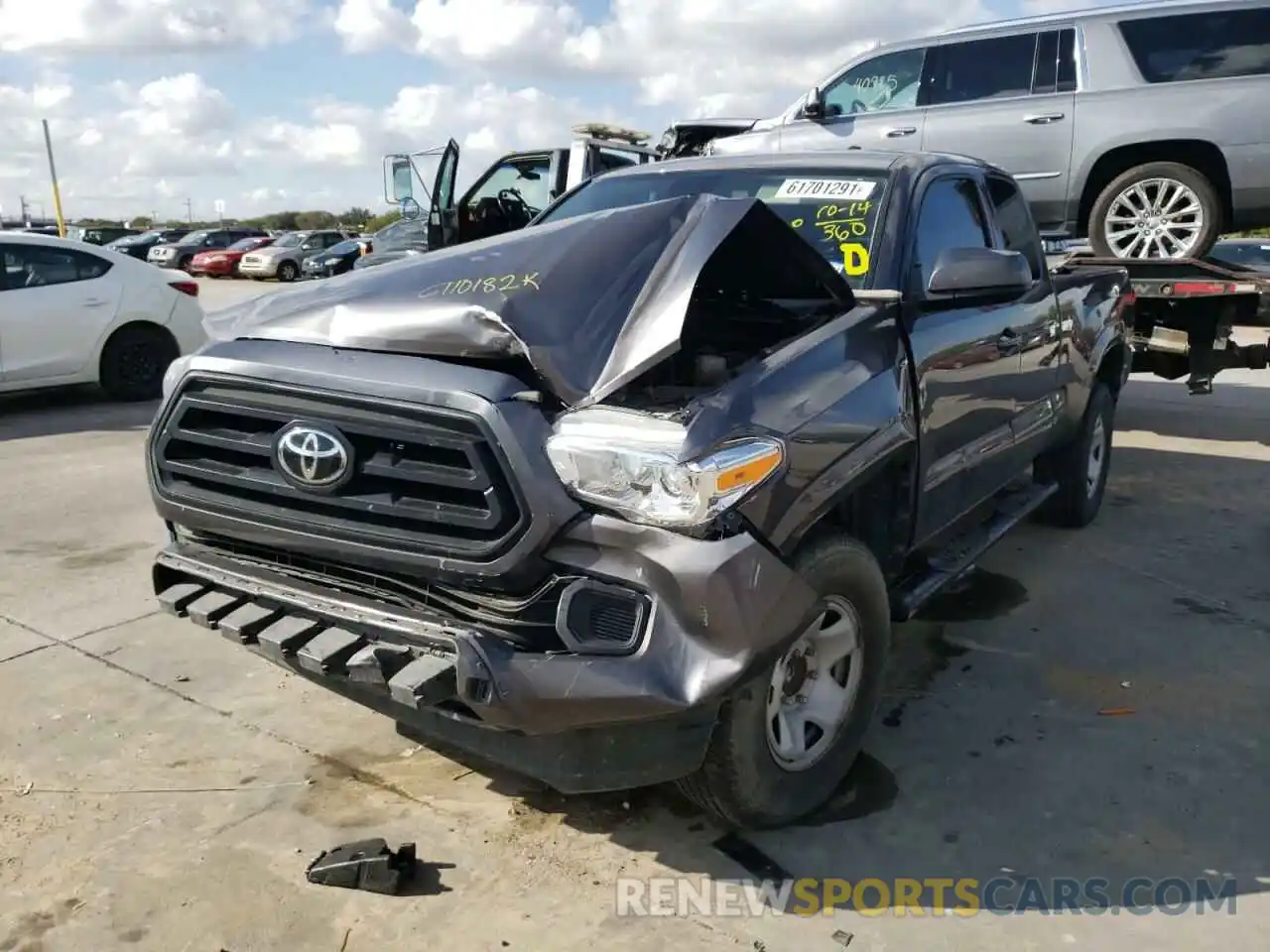 2 Photograph of a damaged car 5TFRX5GN3LX176912 TOYOTA TACOMA 2020