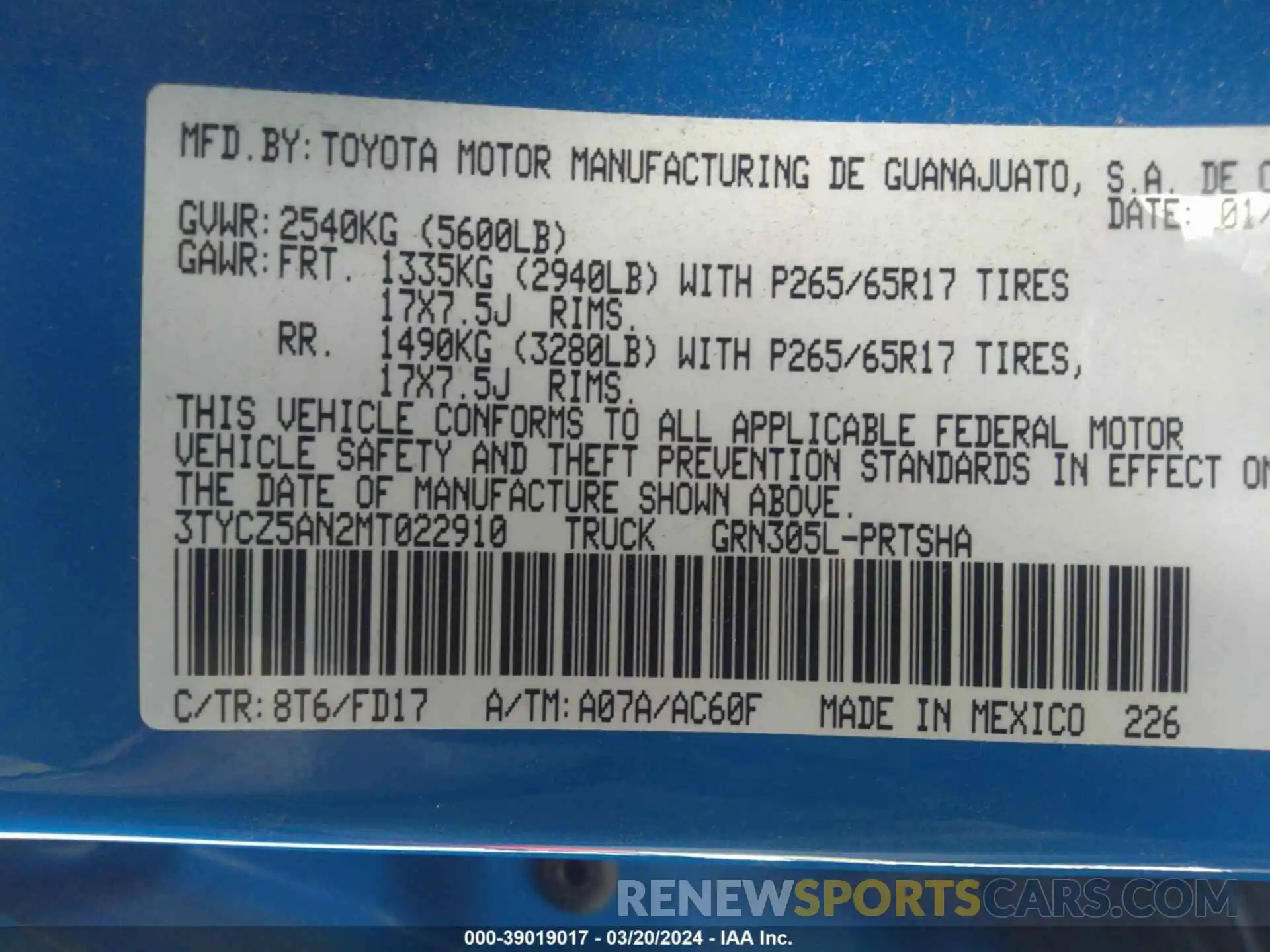 9 Photograph of a damaged car 3TYCZ5AN2MT022910 TOYOTA TACOMA 2021