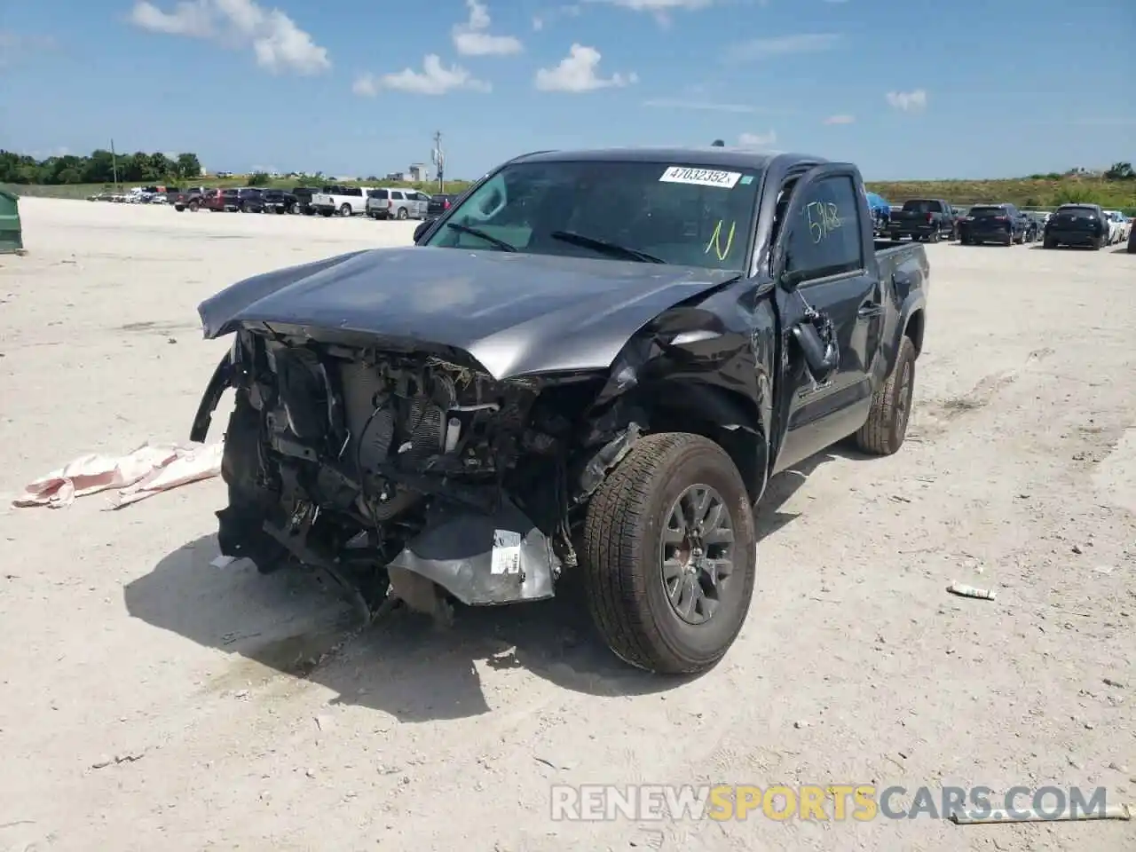 2 Photograph of a damaged car 3TYRZ5CN1MT002493 TOYOTA TACOMA 2021