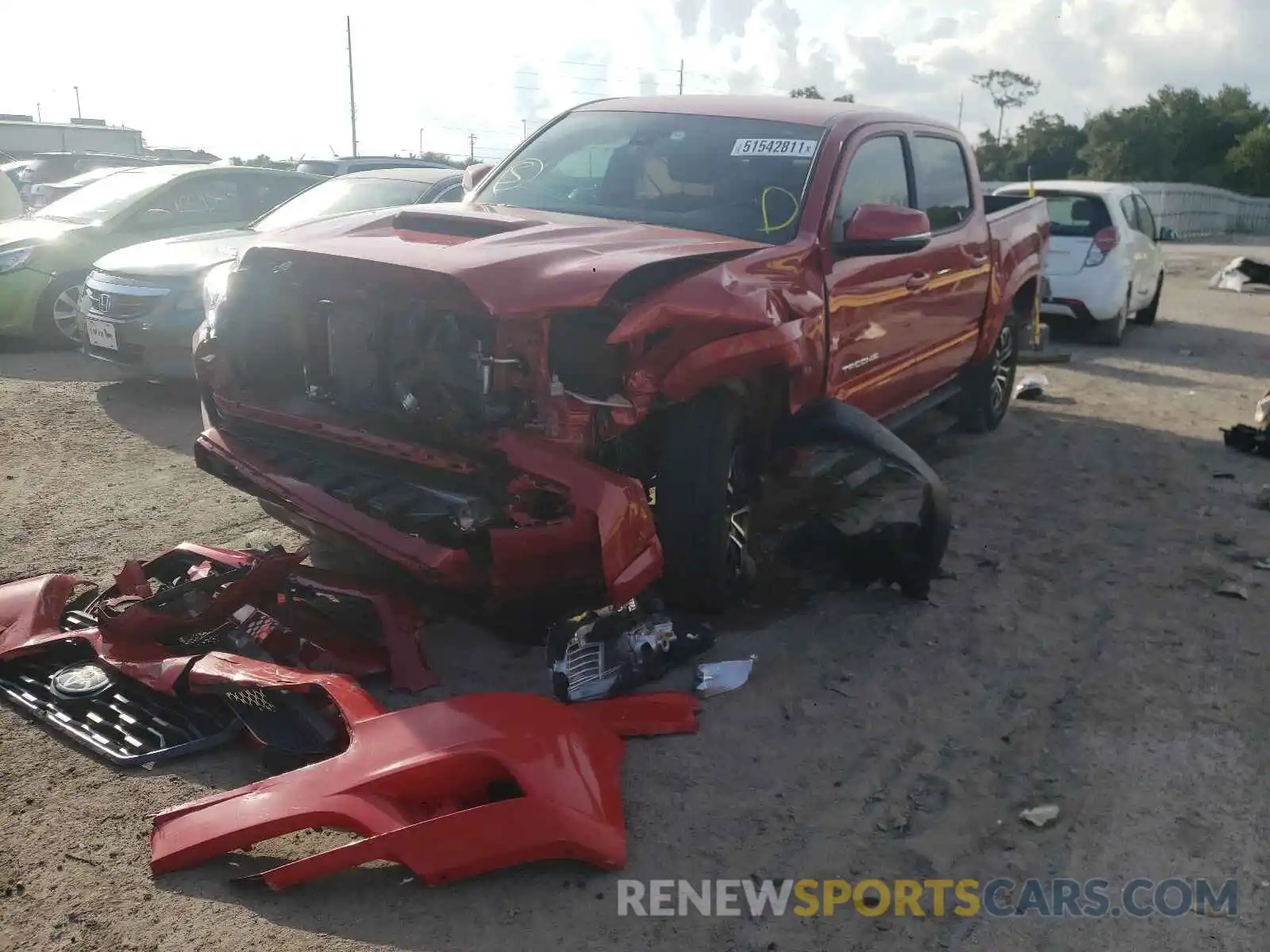 2 Photograph of a damaged car 5TFAZ5CN0MX096255 TOYOTA TACOMA 2021