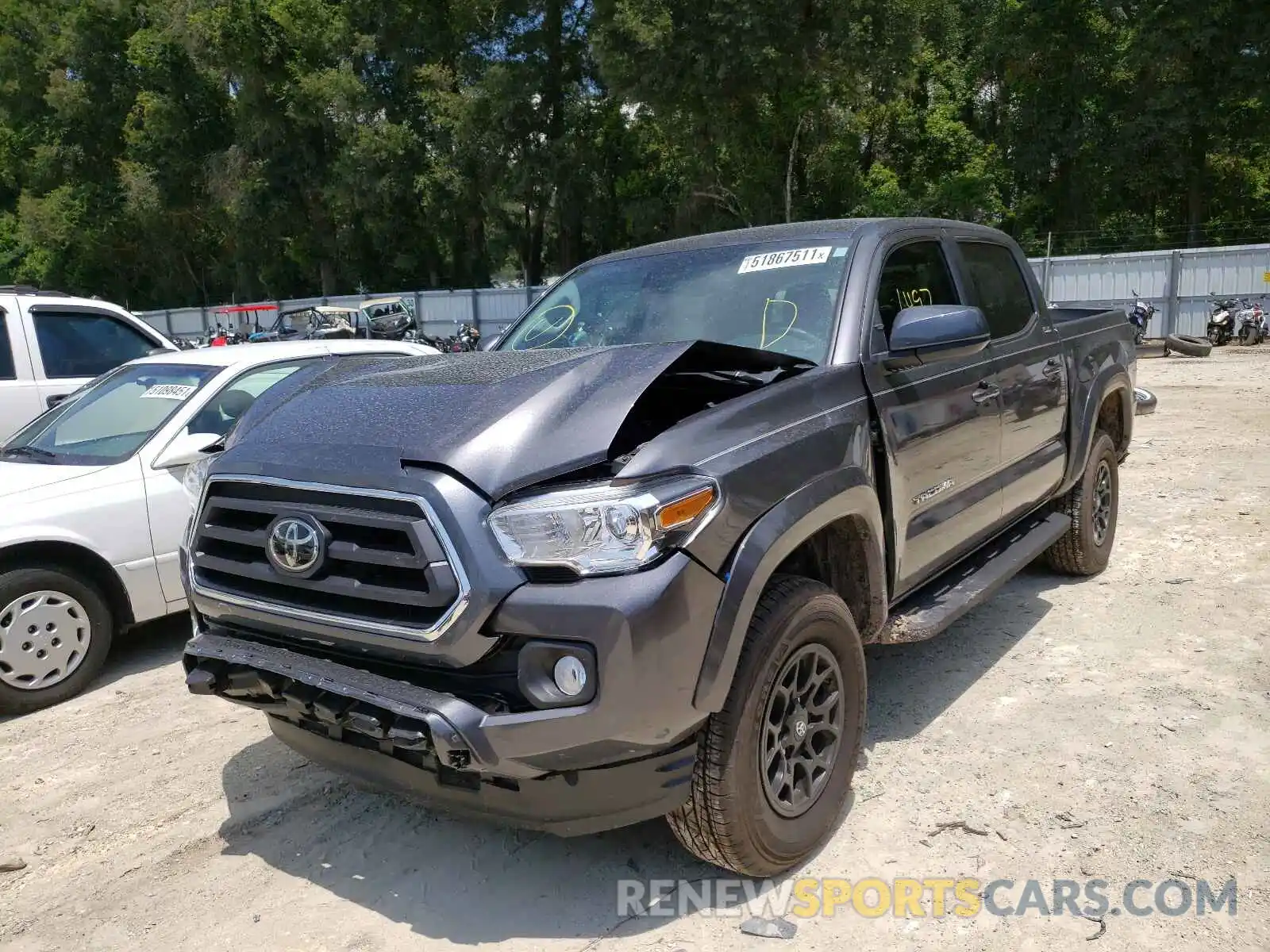 2 Photograph of a damaged car 5TFAZ5CN5MX100168 TOYOTA TACOMA 2021