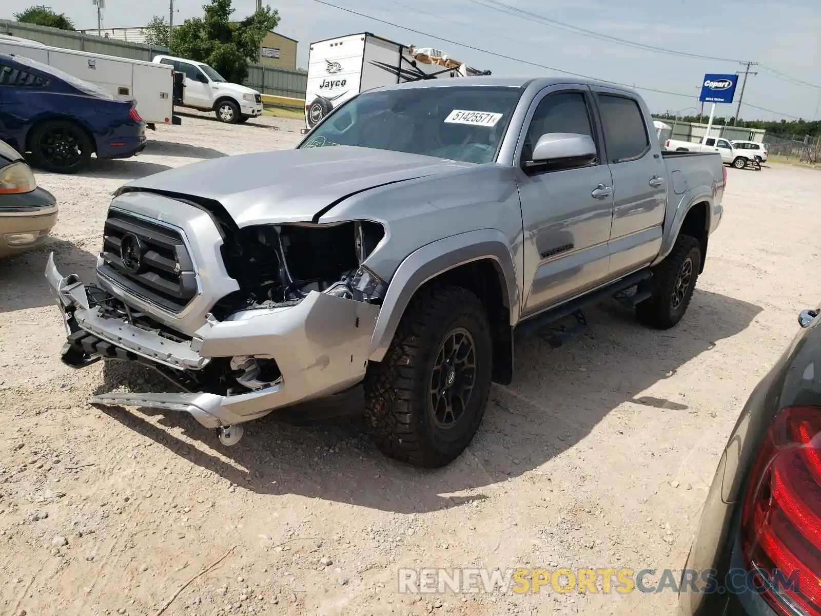 2 Photograph of a damaged car 5TFAZ5CN7MX097404 TOYOTA TACOMA 2021