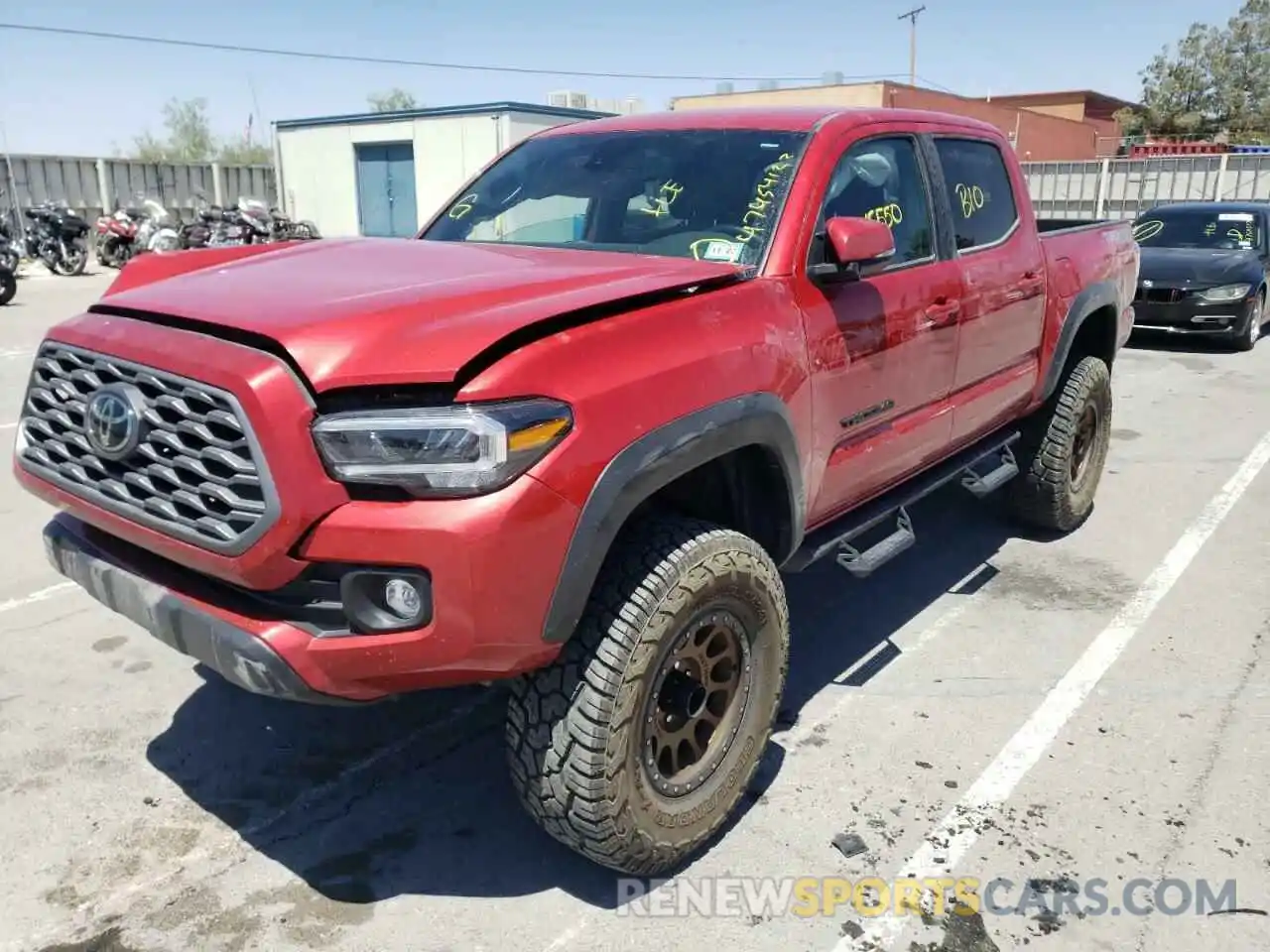 2 Photograph of a damaged car 5TFCZ5AN5MX255346 TOYOTA TACOMA 2021