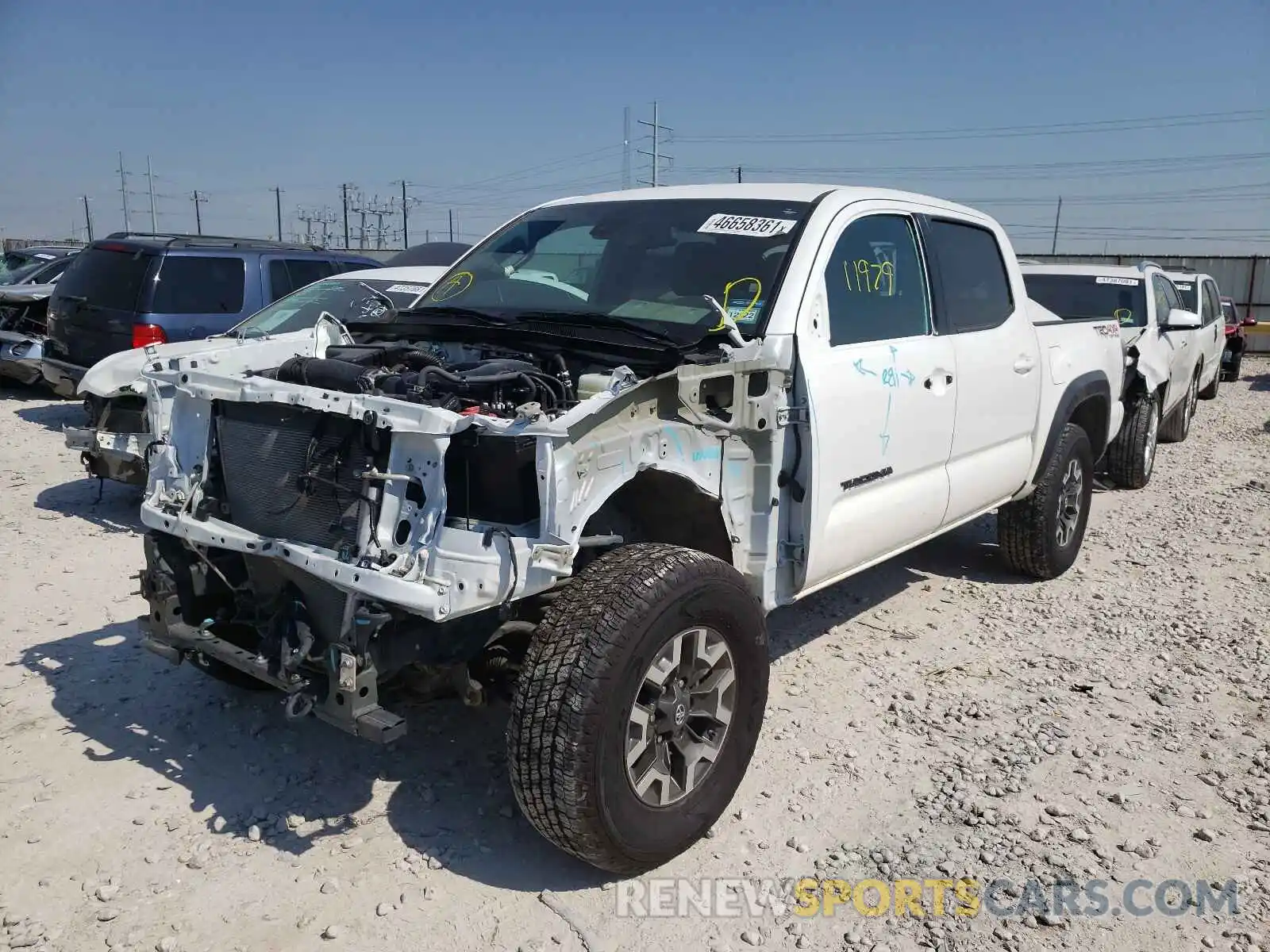 2 Photograph of a damaged car 5TFCZ5AN7MX256448 TOYOTA TACOMA 2021