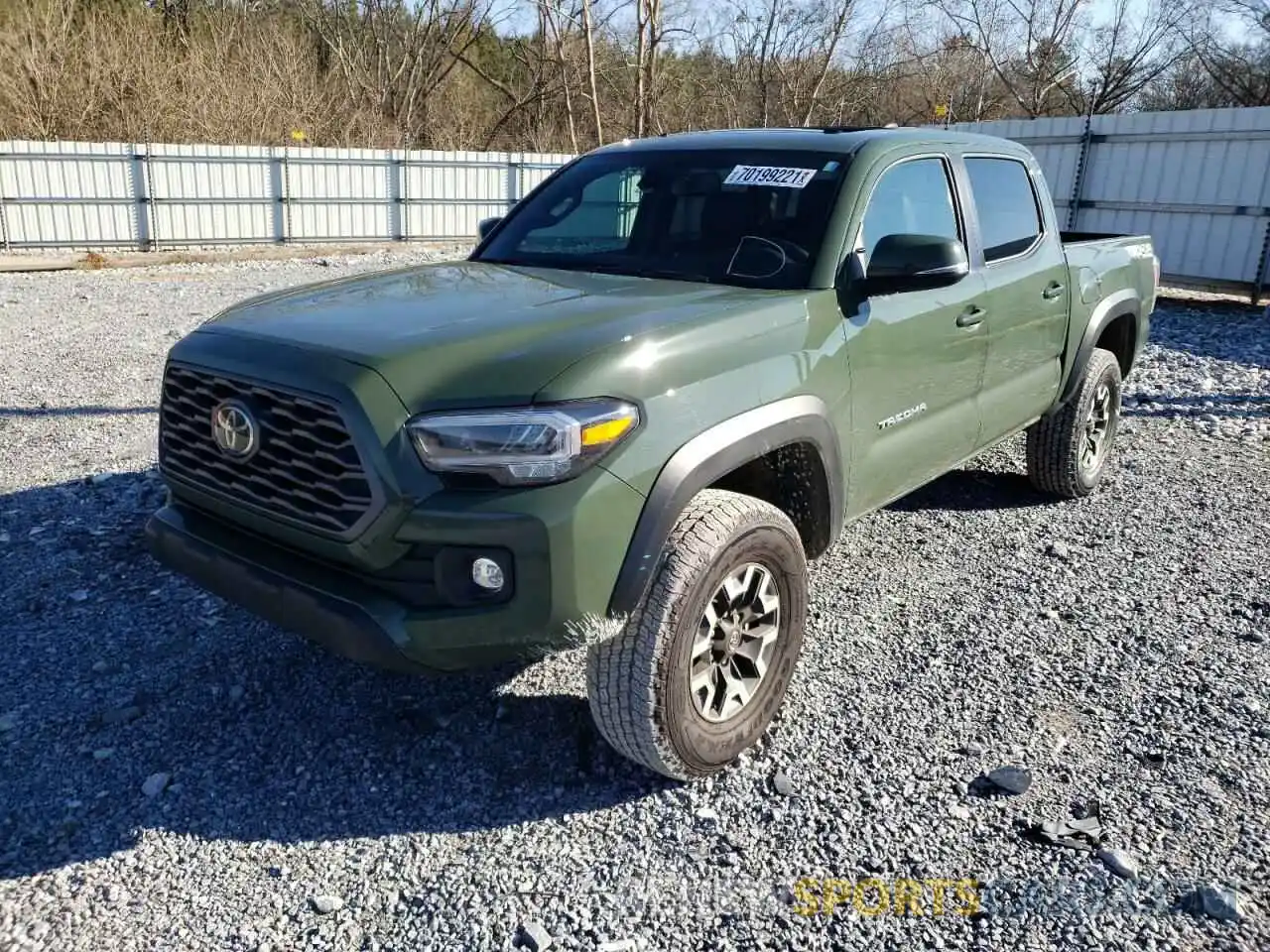 2 Photograph of a damaged car 5TFCZ5AN7MX261729 TOYOTA TACOMA 2021