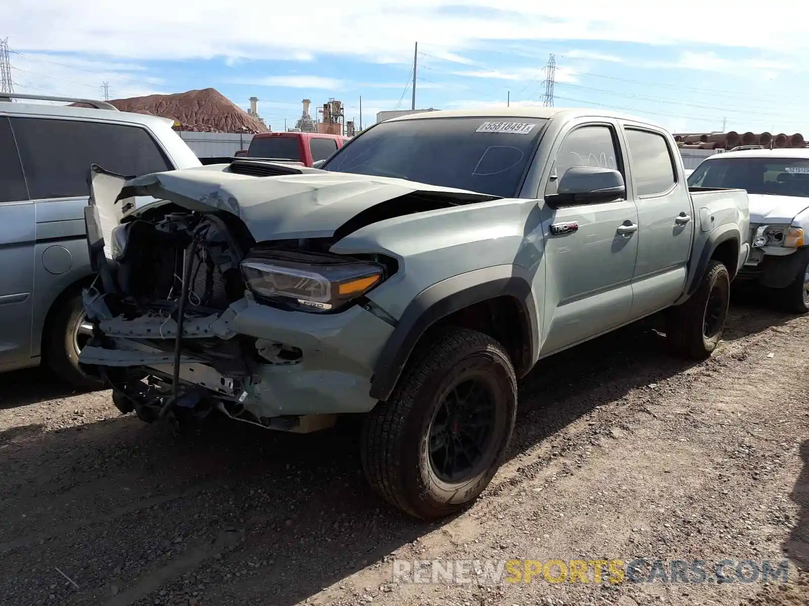 2 Photograph of a damaged car 5TFCZ5AN8MX256250 TOYOTA TACOMA 2021