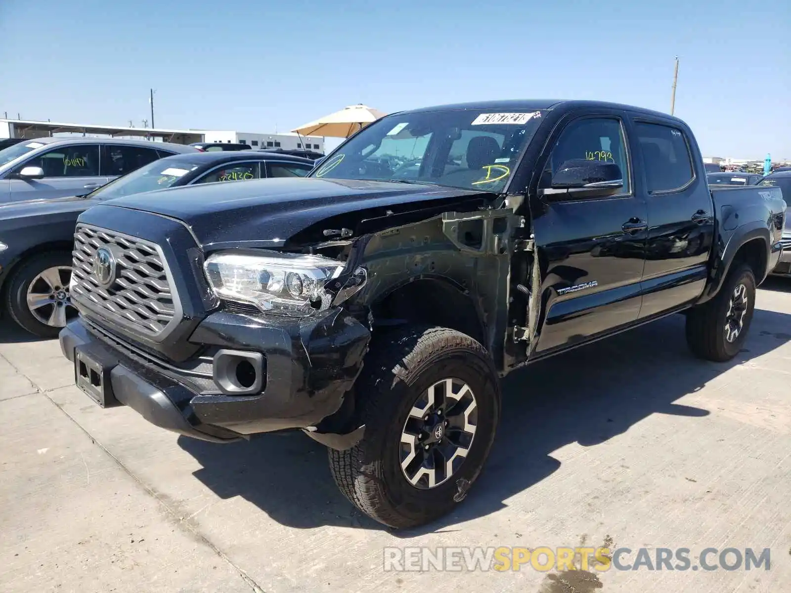 2 Photograph of a damaged car 5TFCZ5AN8MX263036 TOYOTA TACOMA 2021