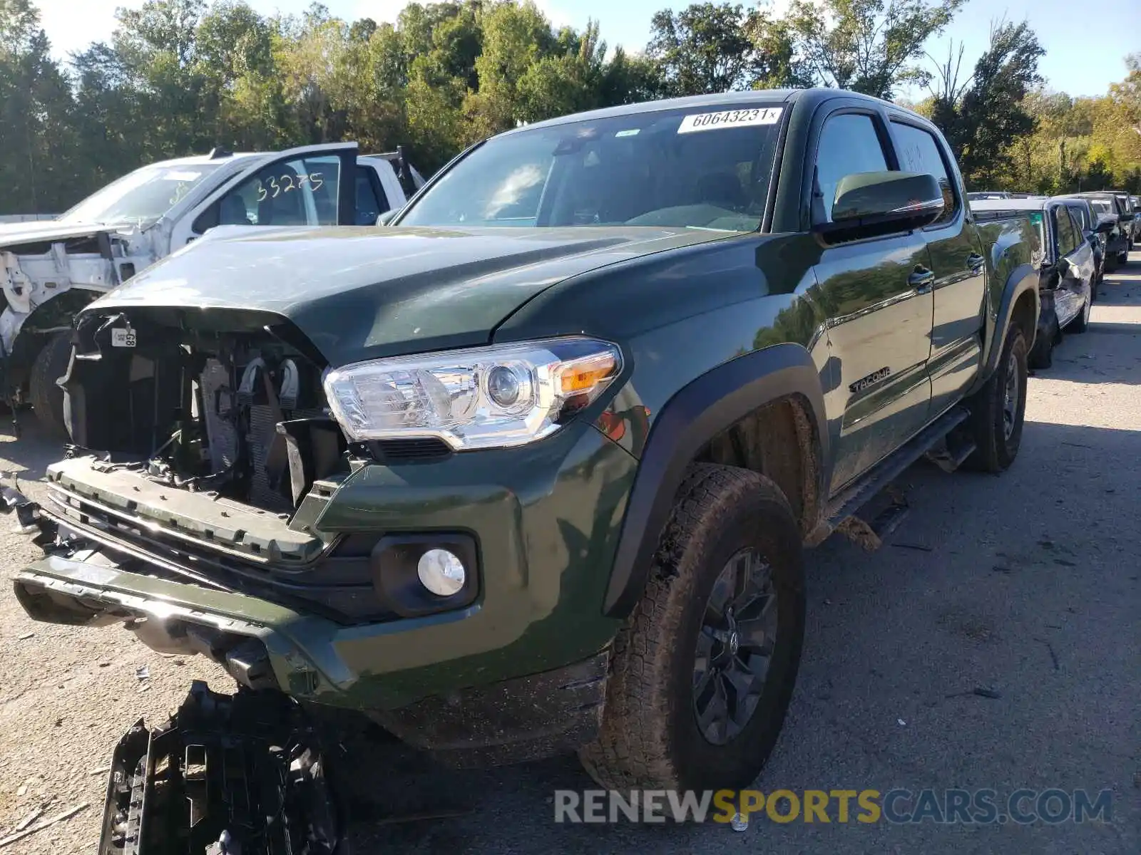 2 Photograph of a damaged car 5TFCZ5AN9MX253423 TOYOTA TACOMA 2021