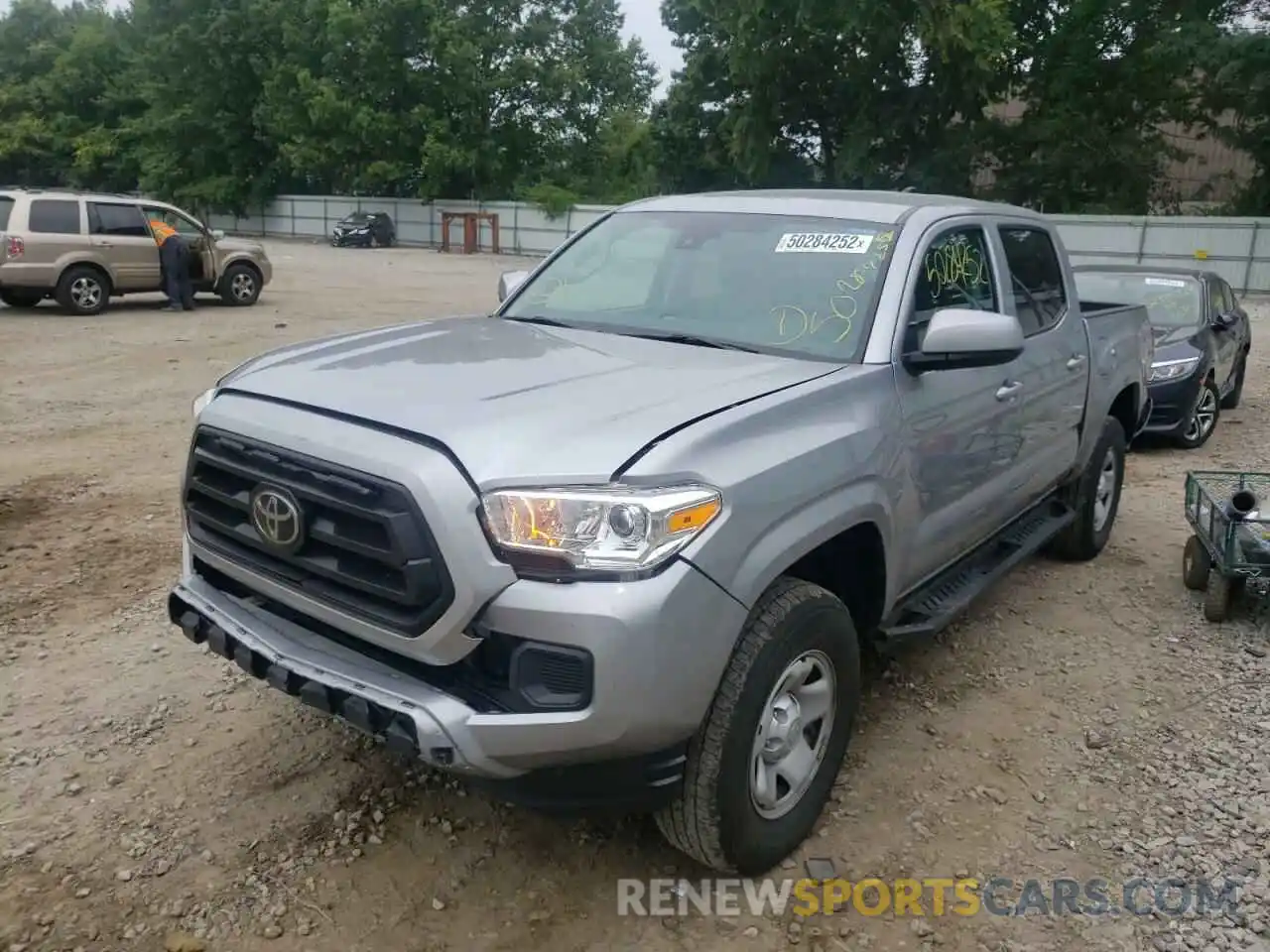 2 Photograph of a damaged car 5TFCZ5AN9MX254152 TOYOTA TACOMA 2021