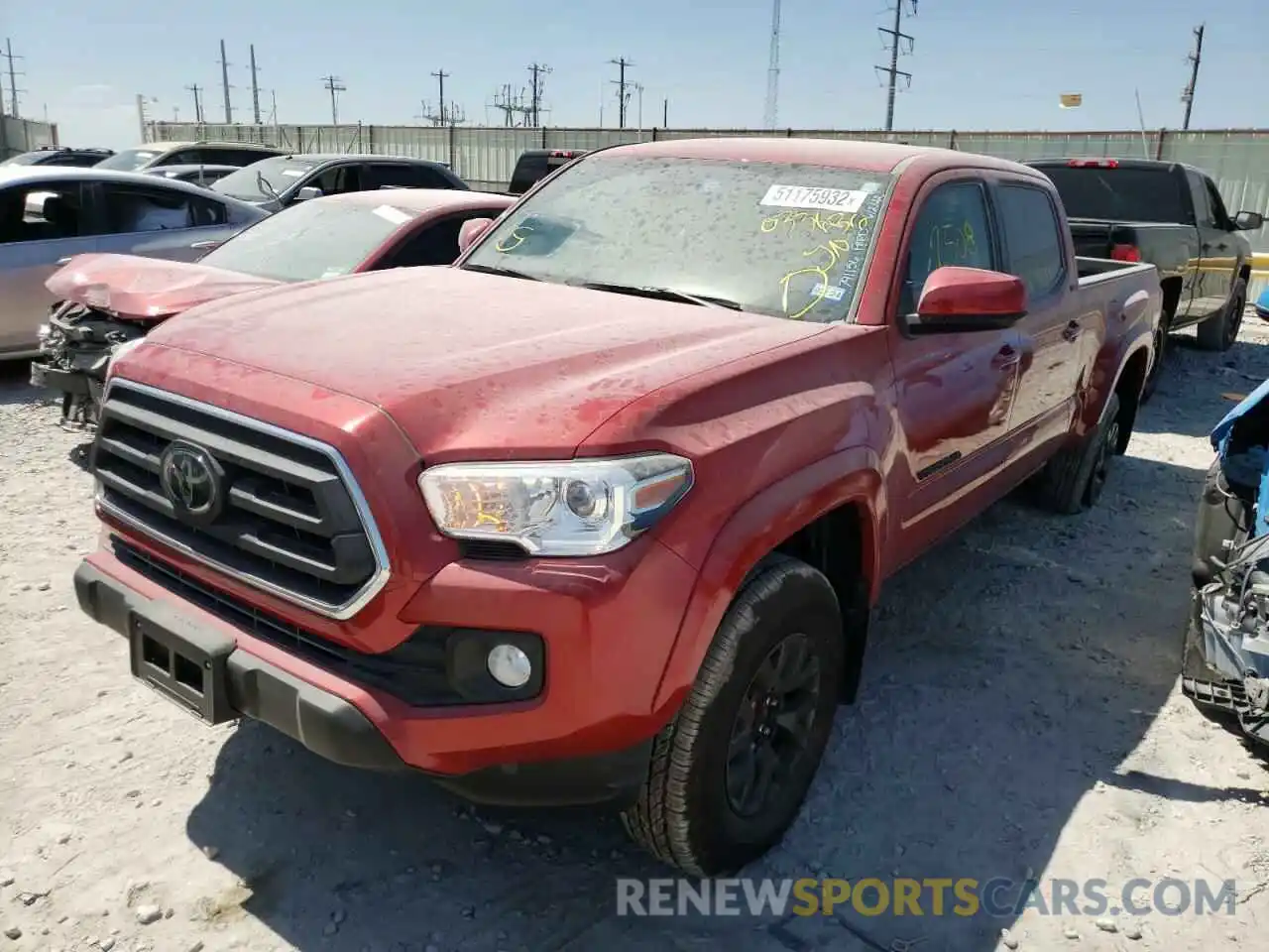 2 Photograph of a damaged car 3TMBZ5DN2NM033636 TOYOTA TACOMA 2022