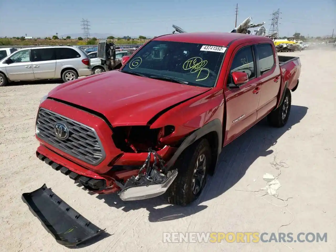 2 Photograph of a damaged car 3TMCZ5AN3NM493784 TOYOTA TACOMA 2022