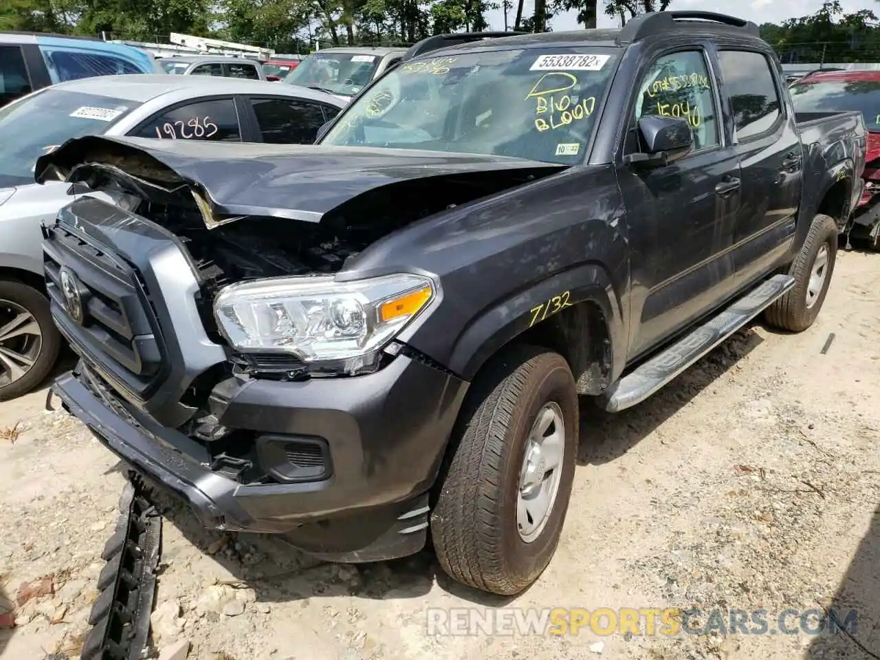 2 Photograph of a damaged car 3TMCZ5AN6NM453540 TOYOTA TACOMA 2022