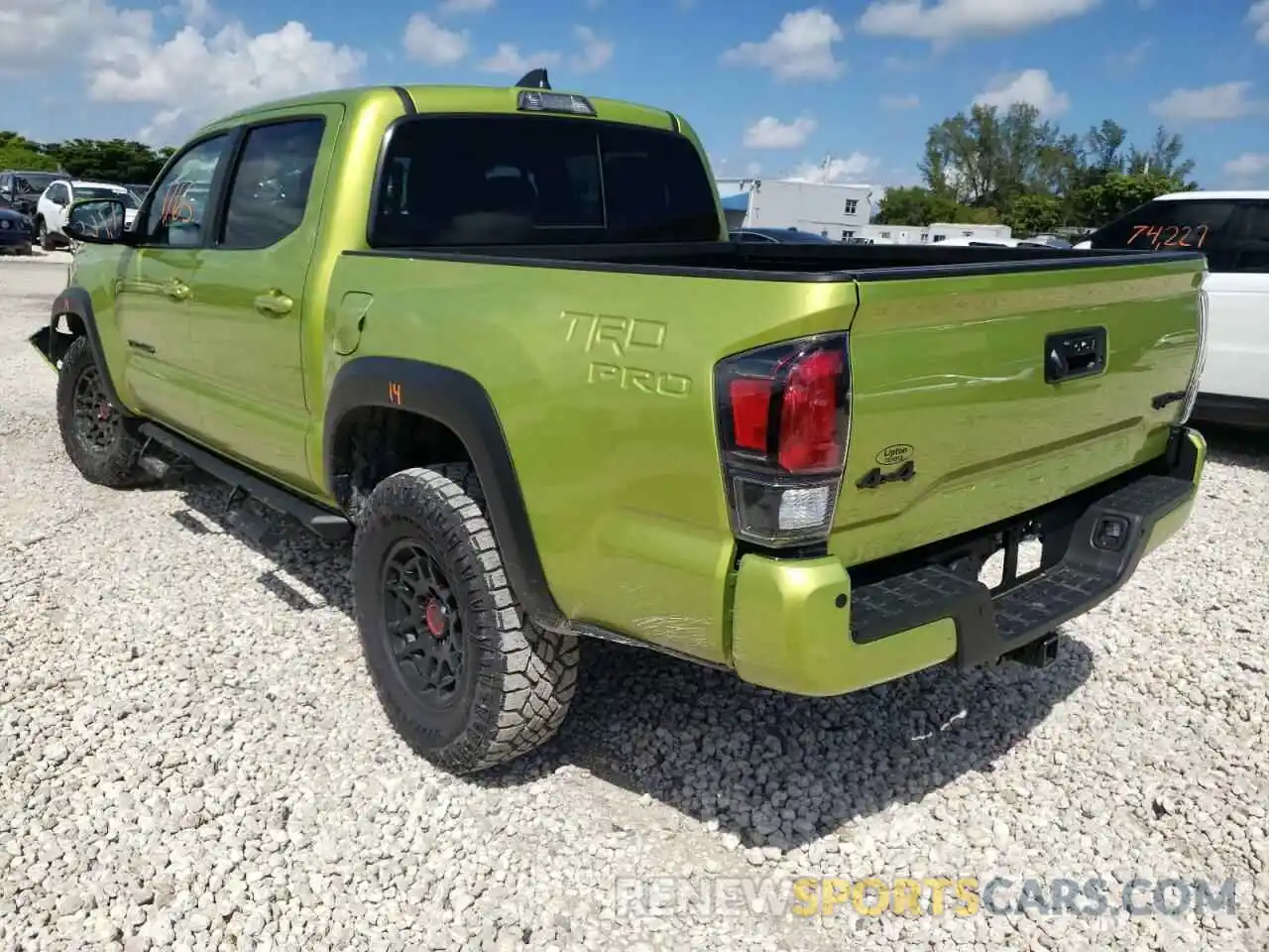 3 Photograph of a damaged car 3TYCZ5AN8NT094115 TOYOTA TACOMA 2022