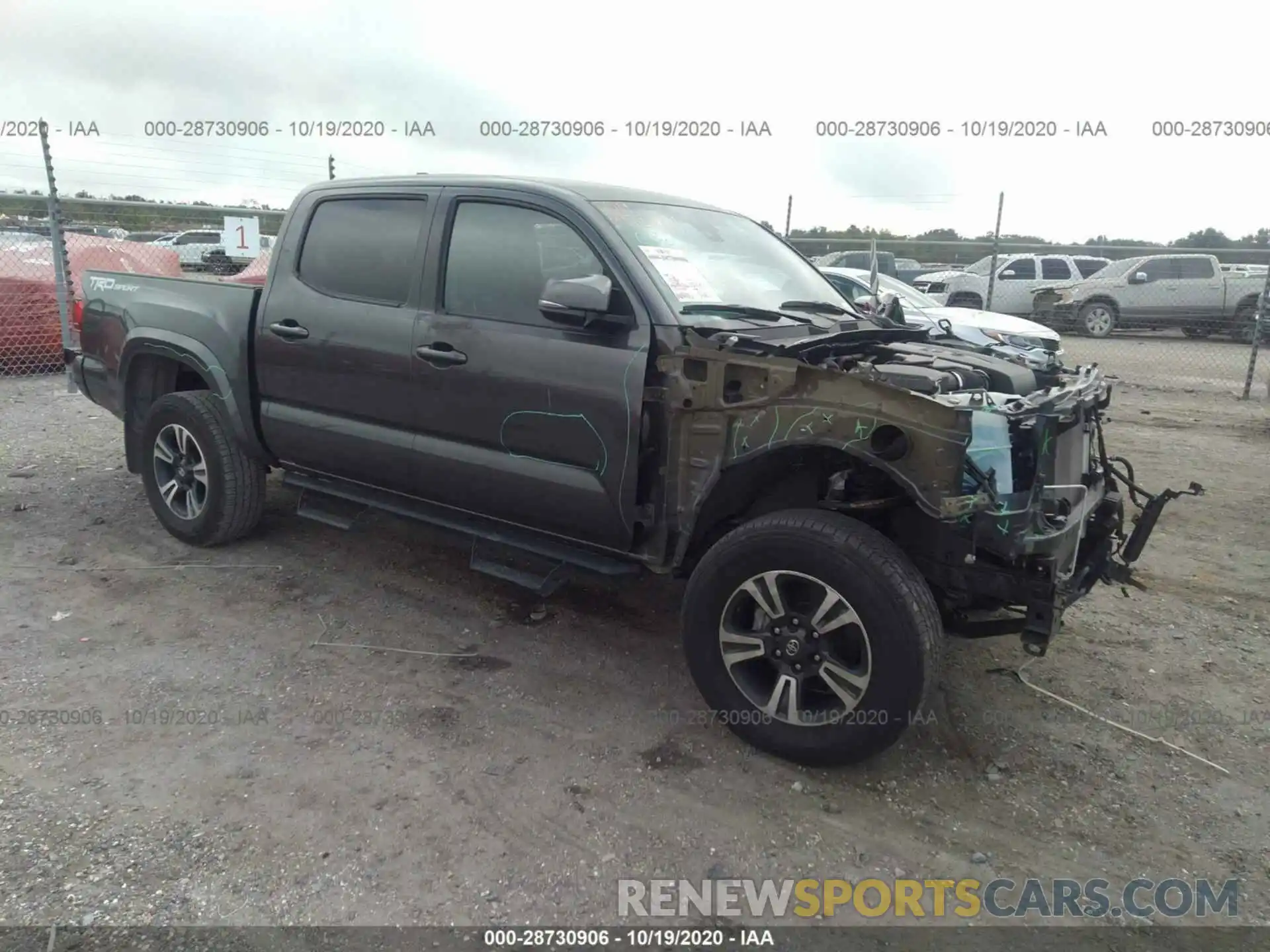 1 Photograph of a damaged car 3TMAZ5CN7KM085756 TOYOTA TACOMA 2WD 2019