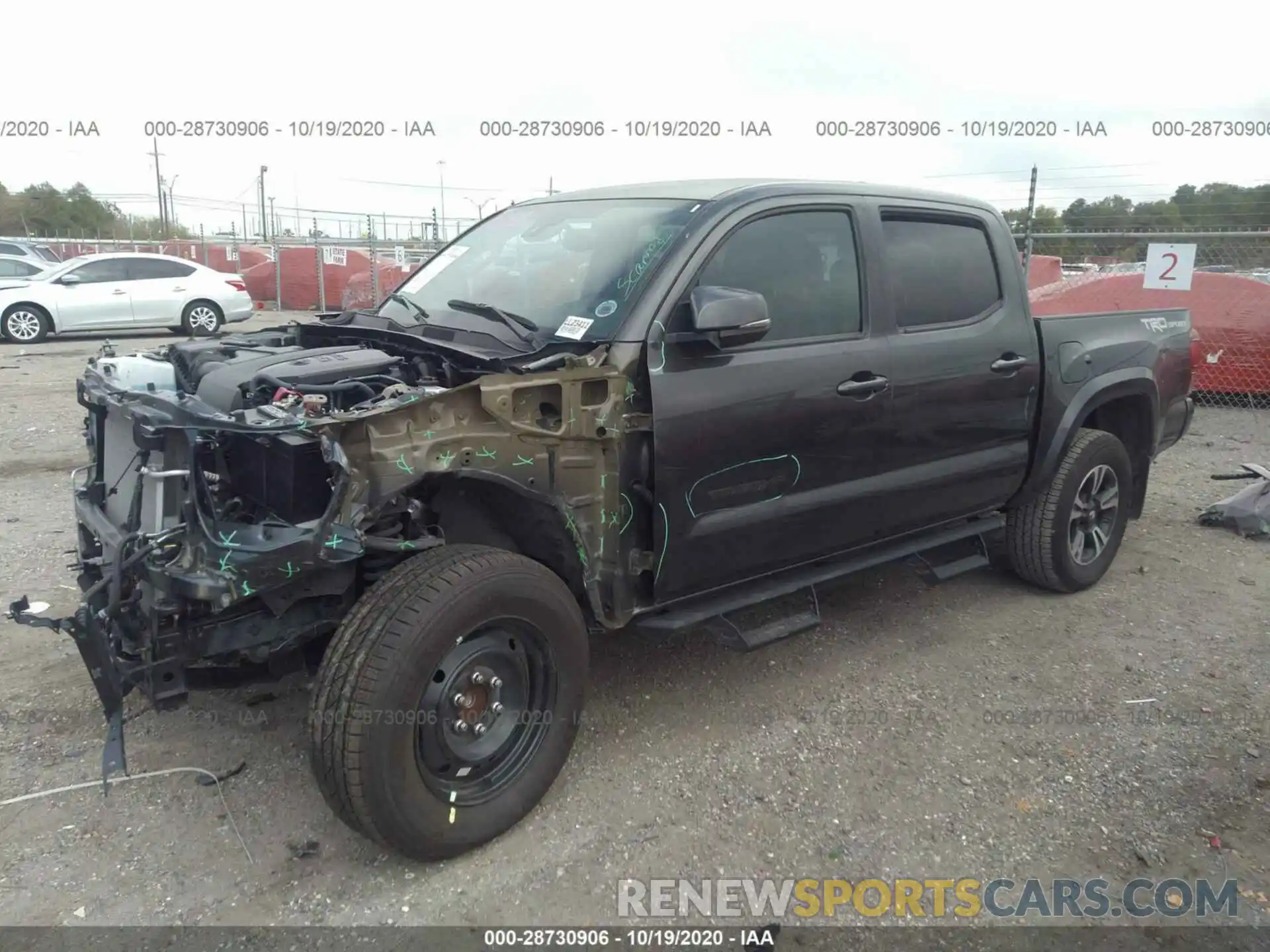 2 Photograph of a damaged car 3TMAZ5CN7KM085756 TOYOTA TACOMA 2WD 2019