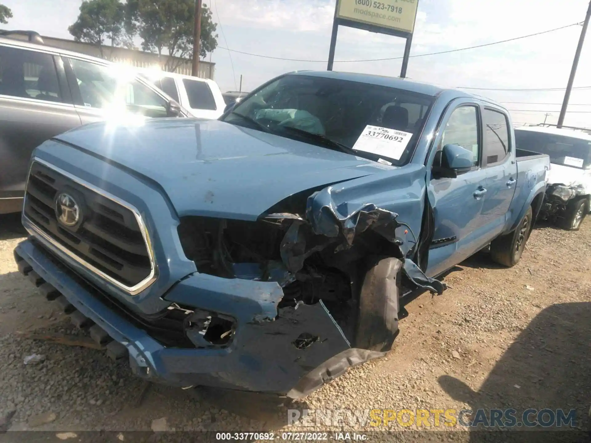 2 Photograph of a damaged car 3TMBZ5DN8KM020529 TOYOTA TACOMA 2WD 2019