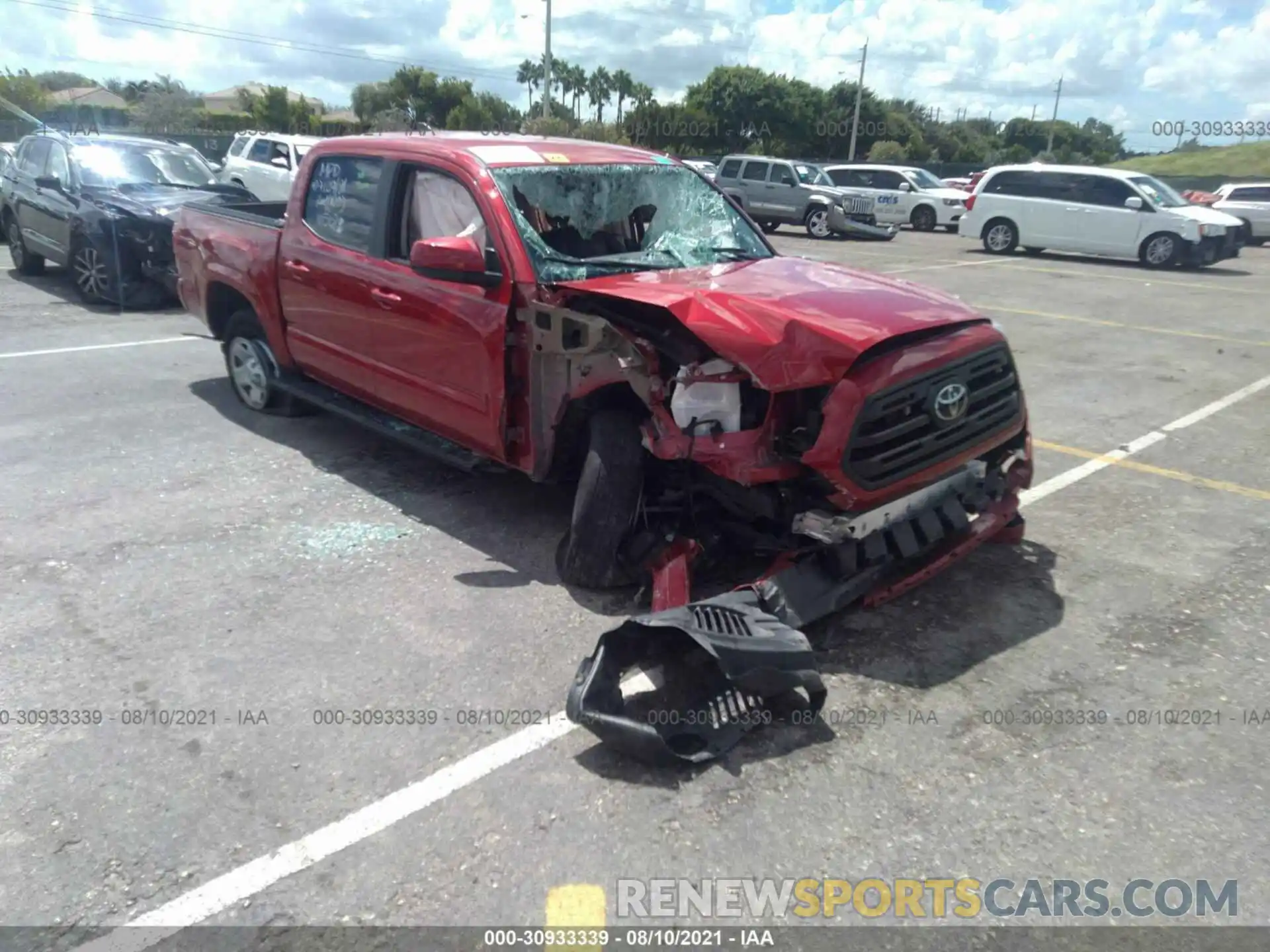 1 Photograph of a damaged car 5TFAX5GN2KX146568 TOYOTA TACOMA 2WD 2019