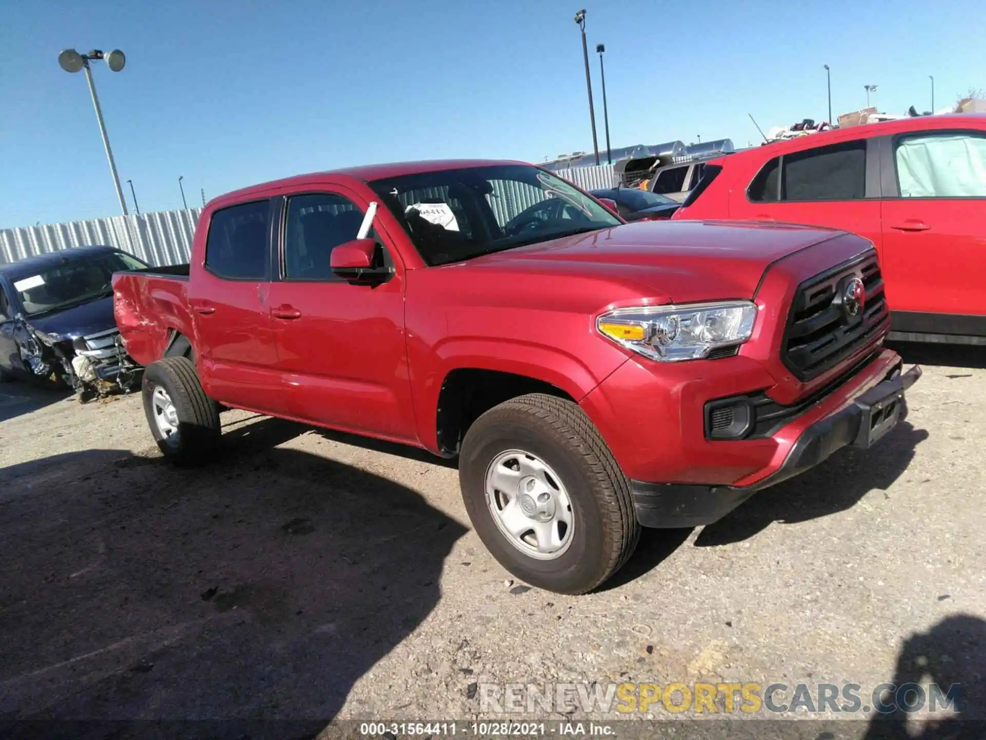 1 Photograph of a damaged car 5TFAX5GN5KX148024 TOYOTA TACOMA 2WD 2019