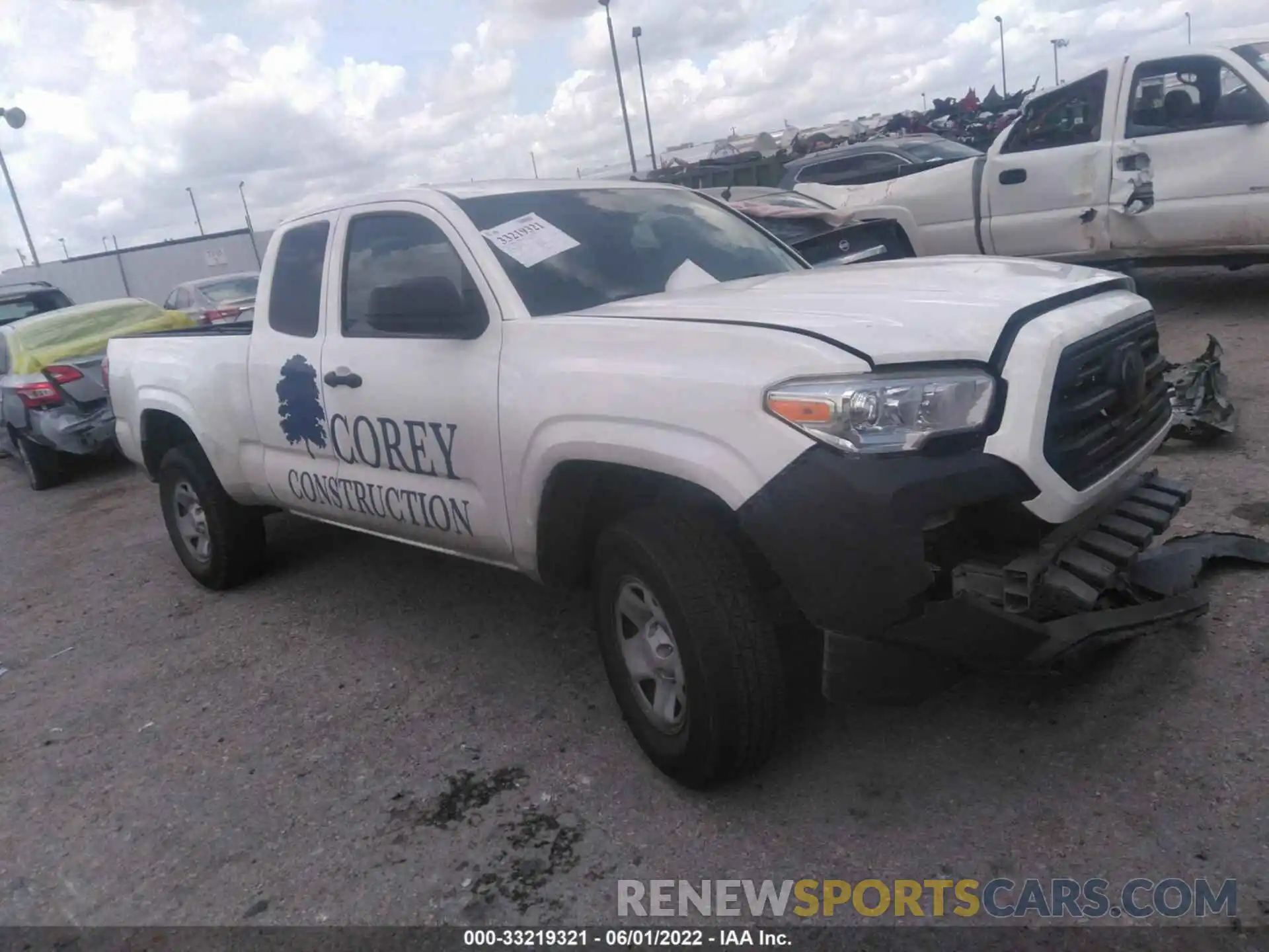 1 Photograph of a damaged car 5TFRX5GN0KX143641 TOYOTA TACOMA 2WD 2019