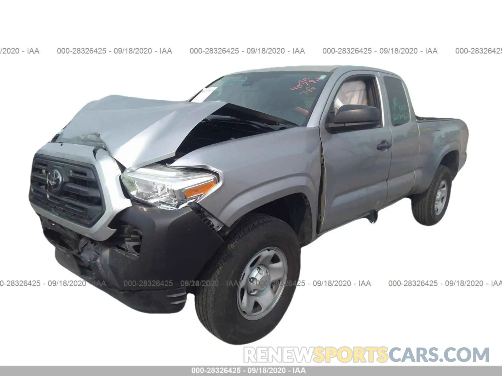 2 Фотография поврежденного автомобиля 5TFRX5GN1KX152106 TOYOTA TACOMA 2WD 2019