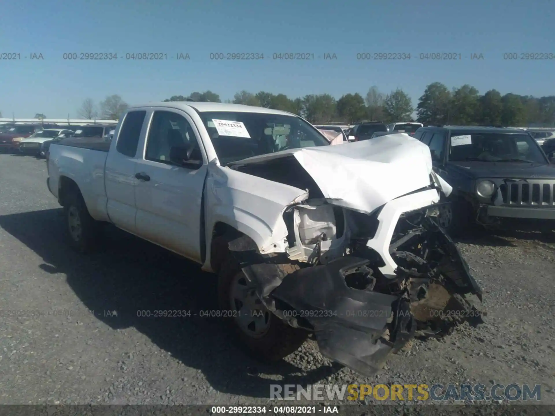 1 Photograph of a damaged car 5TFRX5GN3KX161325 TOYOTA TACOMA 2WD 2019