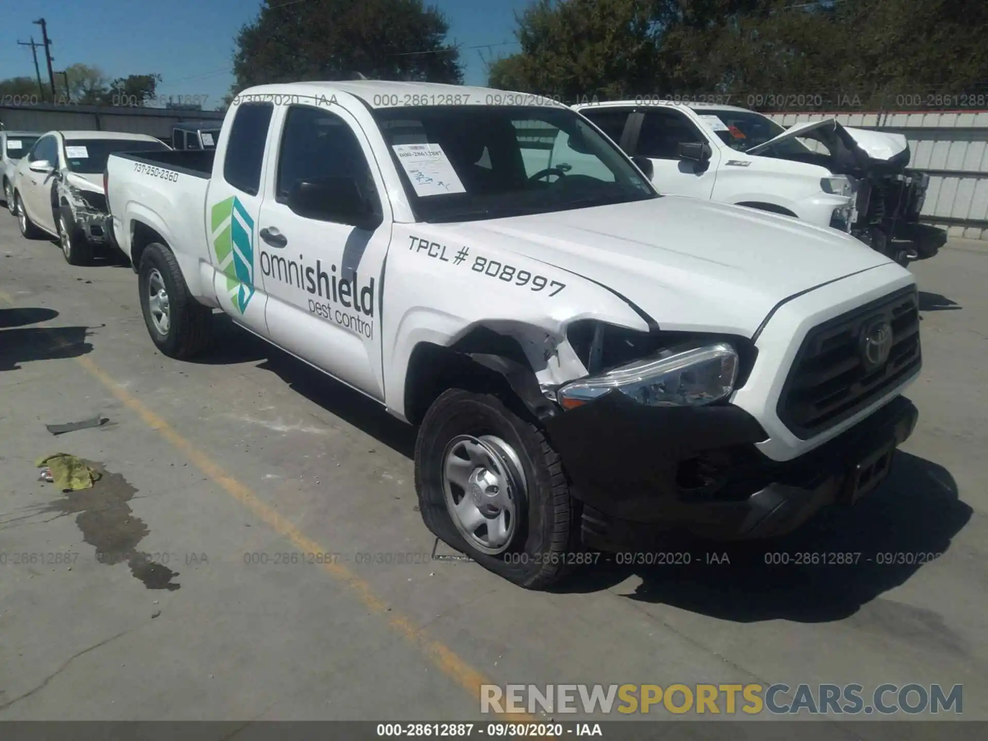 1 Photograph of a damaged car 5TFRX5GN5KX142887 TOYOTA TACOMA 2WD 2019