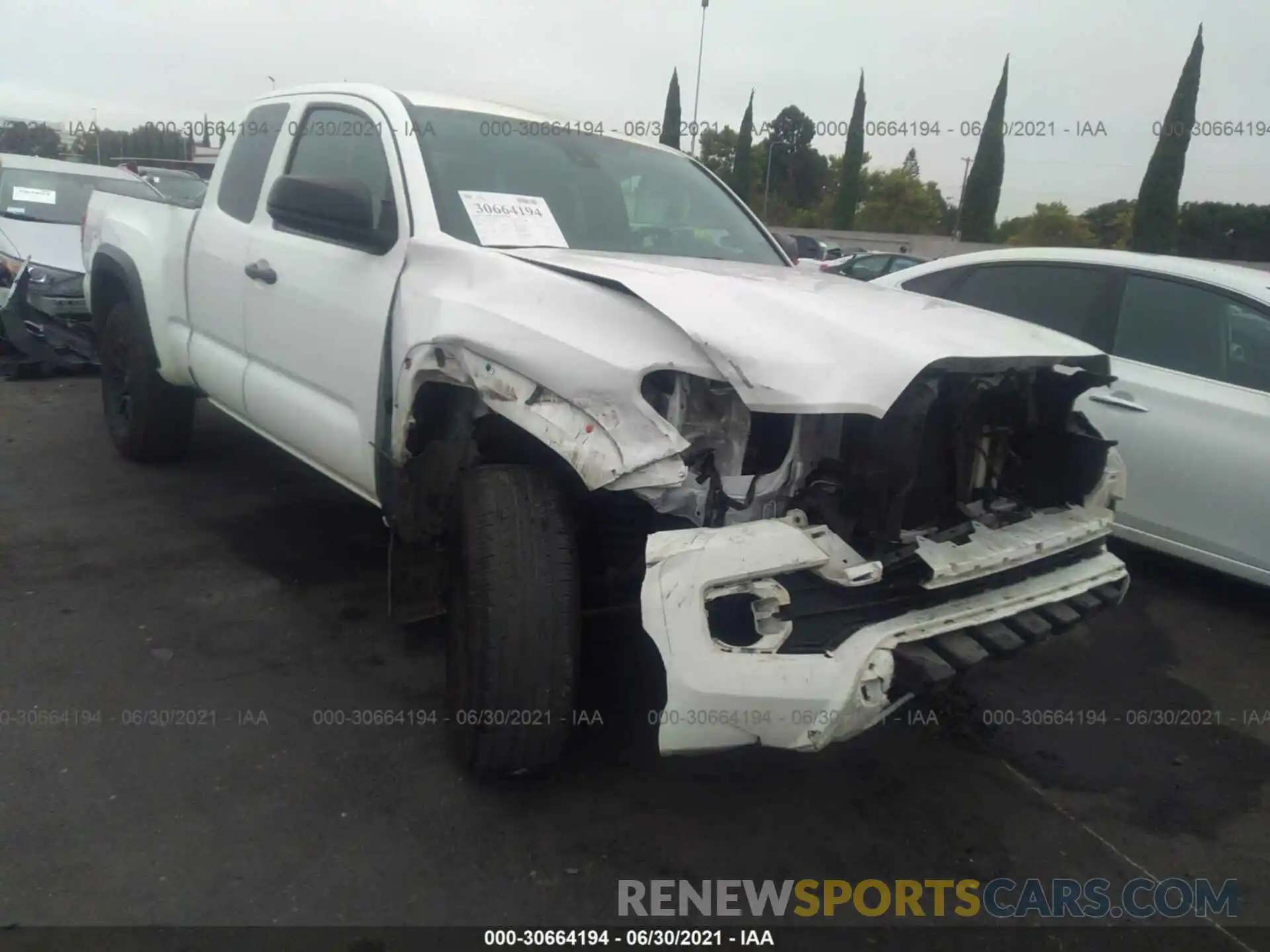 1 Photograph of a damaged car 5TFRX5GN5KX153114 TOYOTA TACOMA 2WD 2019