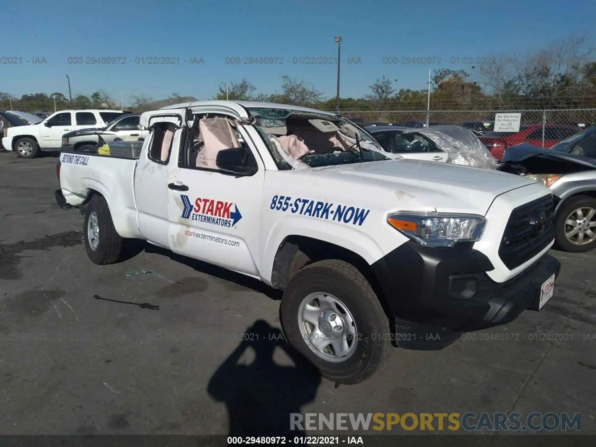 1 Photograph of a damaged car 5TFRX5GN6KX148133 TOYOTA TACOMA 2WD 2019