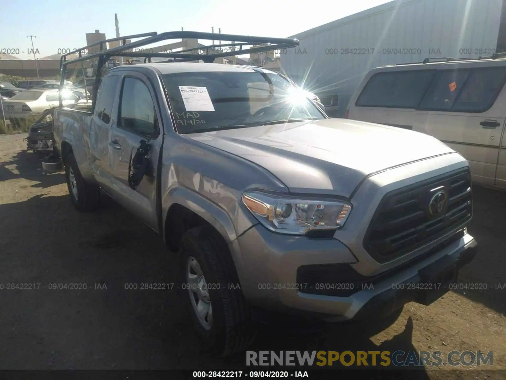 1 Photograph of a damaged car 5TFRX5GN6KX157821 TOYOTA TACOMA 2WD 2019