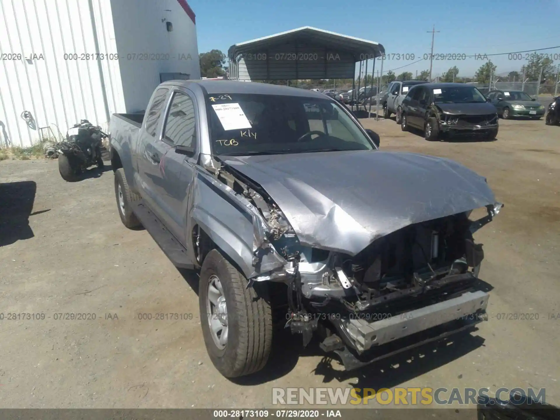 1 Photograph of a damaged car 5TFRX5GN7KX144589 TOYOTA TACOMA 2WD 2019