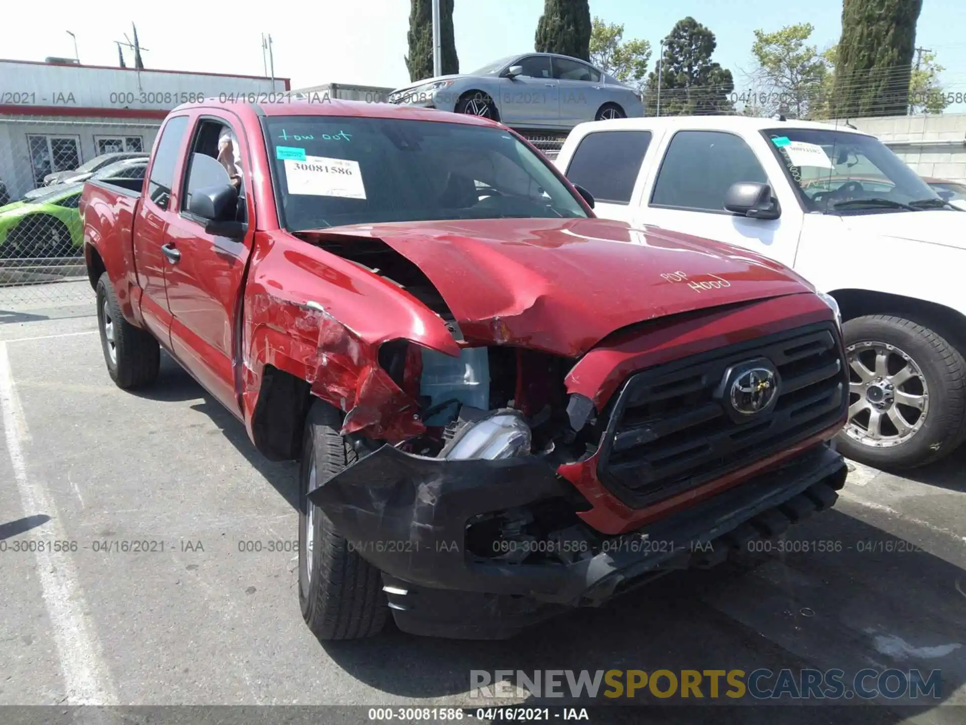 1 Photograph of a damaged car 5TFRX5GN9KX151947 TOYOTA TACOMA 2WD 2019