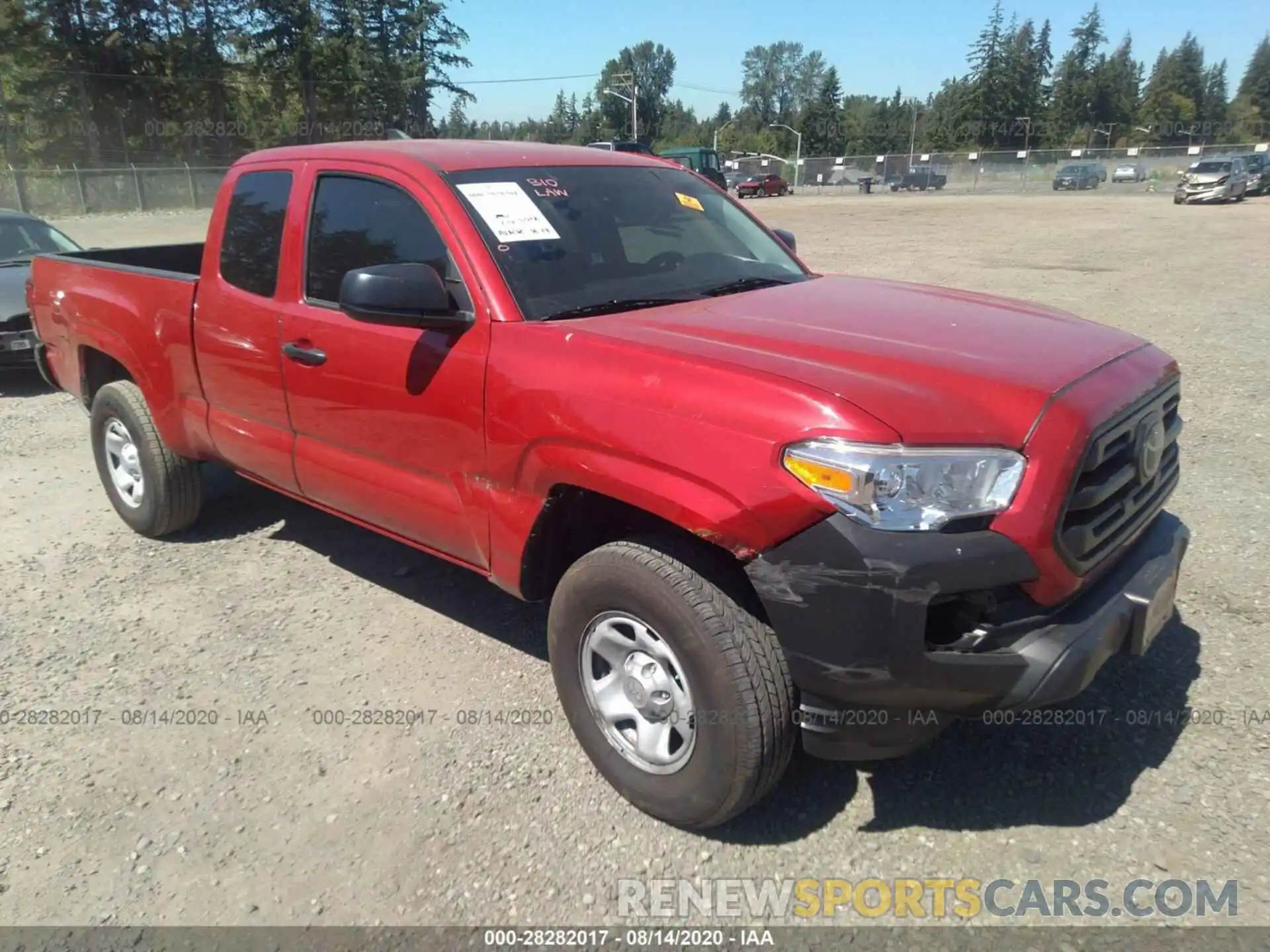 1 Photograph of a damaged car 5TFRX5GN9KX158378 TOYOTA TACOMA 2WD 2019