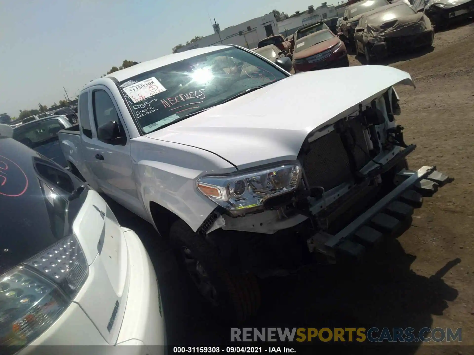 1 Photograph of a damaged car 5TFRX5GNXKX160639 TOYOTA TACOMA 2WD 2019