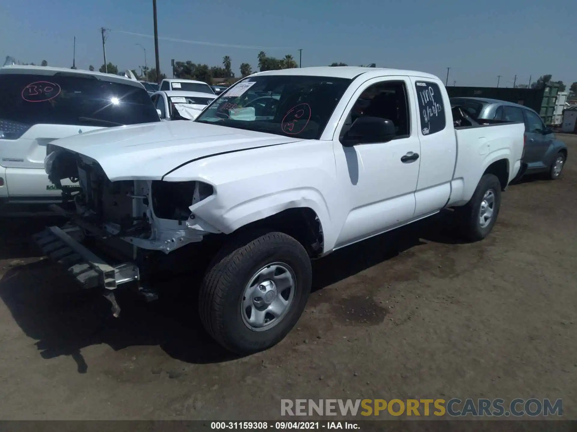 2 Photograph of a damaged car 5TFRX5GNXKX160639 TOYOTA TACOMA 2WD 2019