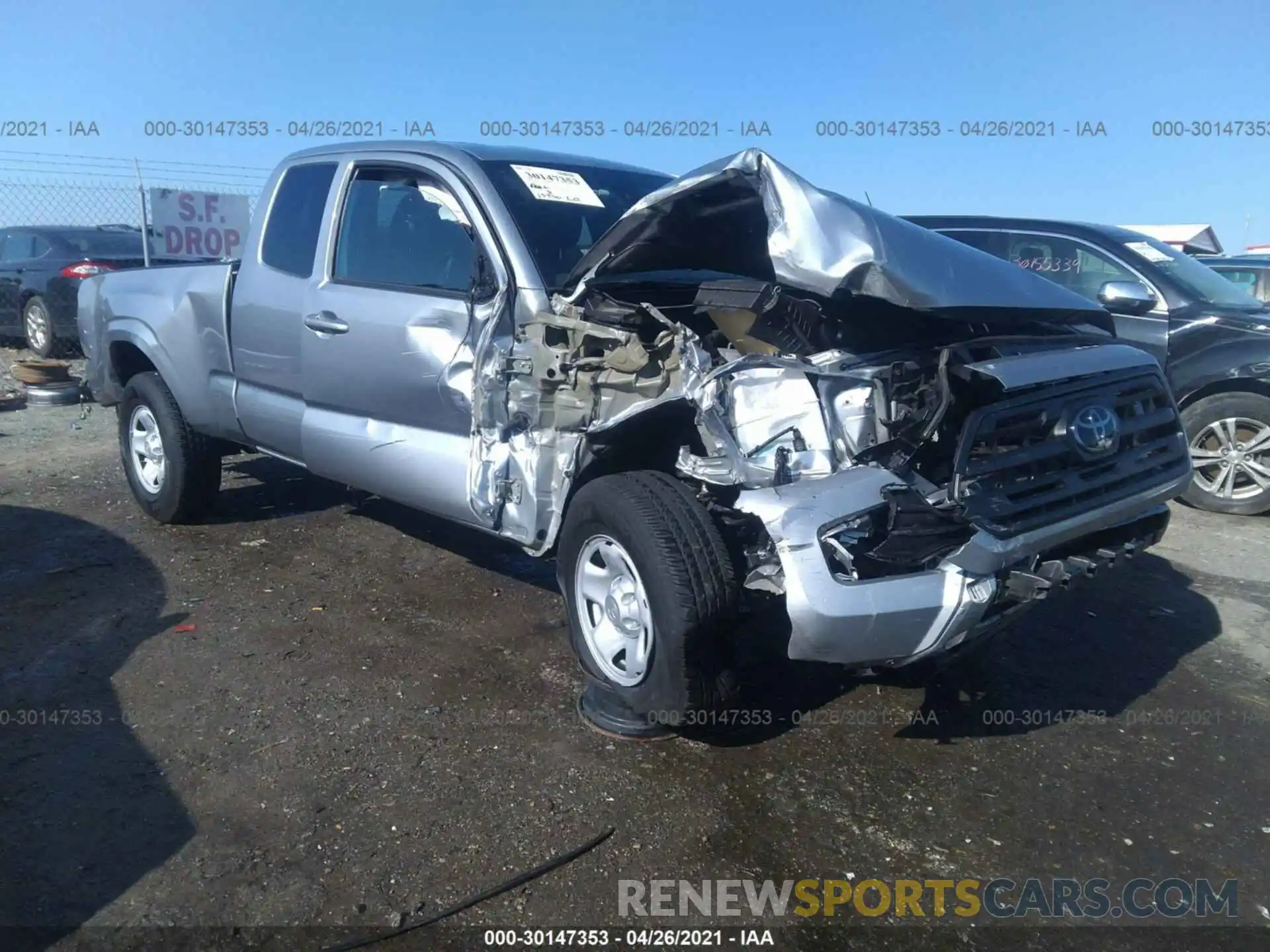 1 Photograph of a damaged car 5TFRZ5CN9KX085190 TOYOTA TACOMA 2WD 2019