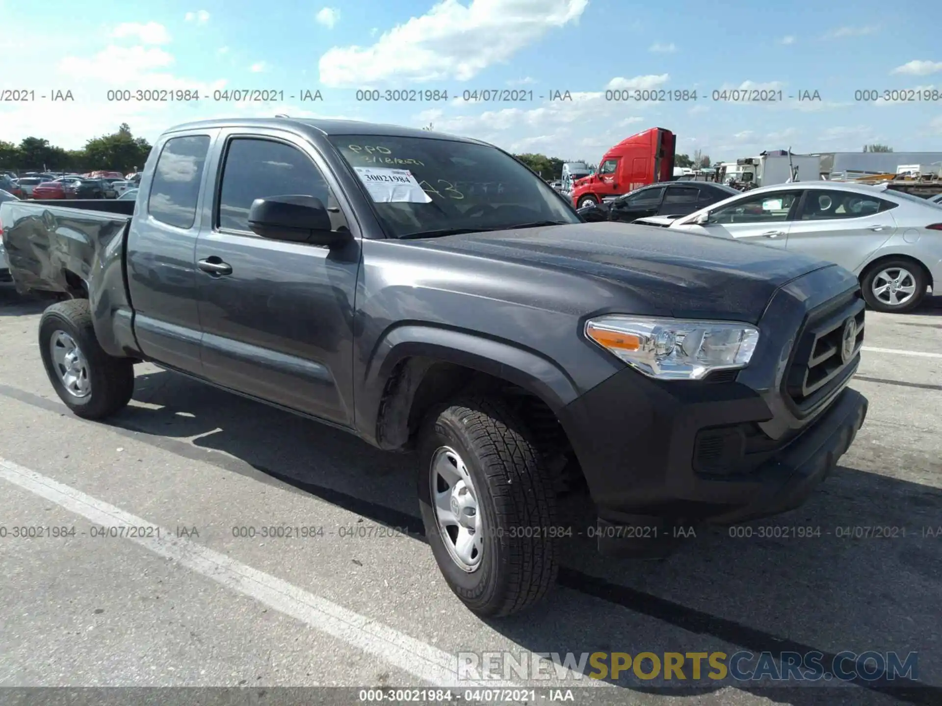 1 Photograph of a damaged car 3TYRX5GN1LT003643 TOYOTA TACOMA 2WD 2020