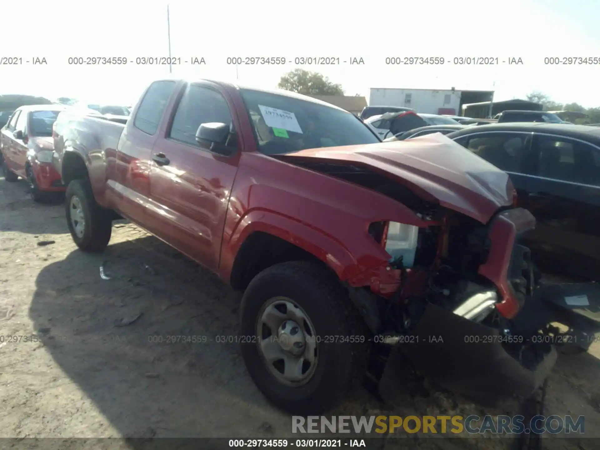 1 Photograph of a damaged car 3TYRX5GN3LT003935 TOYOTA TACOMA 2WD 2020