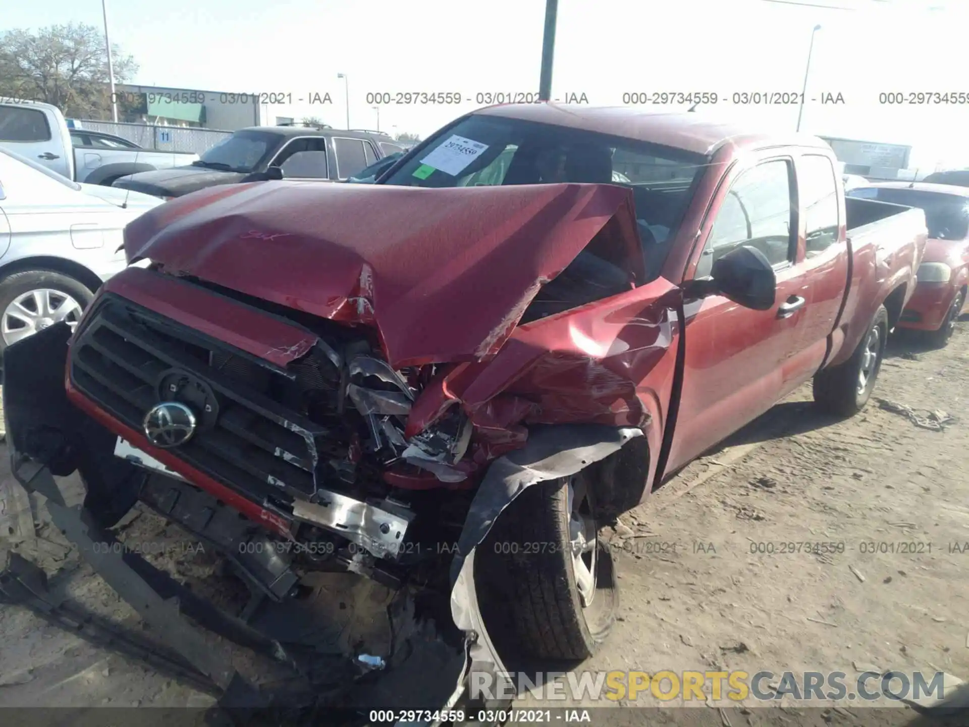 2 Photograph of a damaged car 3TYRX5GN3LT003935 TOYOTA TACOMA 2WD 2020