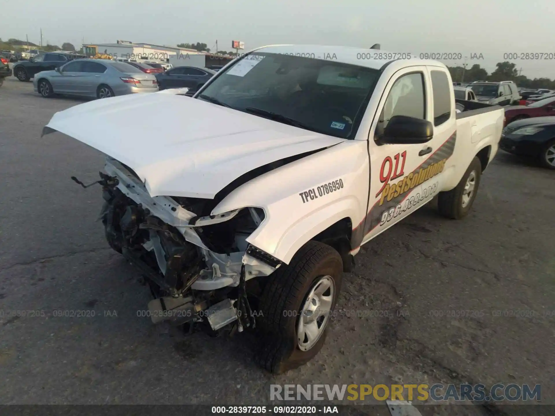 2 Photograph of a damaged car 3TYRX5GN7LT001721 TOYOTA TACOMA 2WD 2020