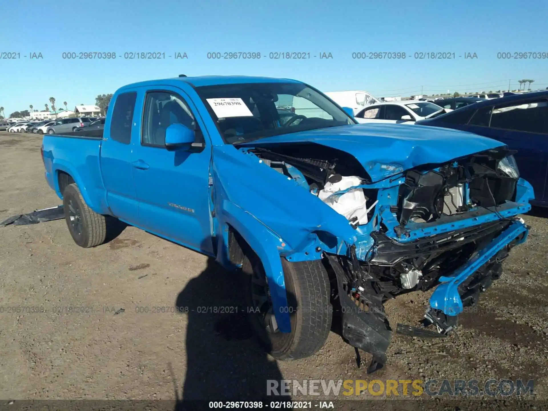 1 Photograph of a damaged car 3TYRZ5CNXLT002040 TOYOTA TACOMA 2WD 2020