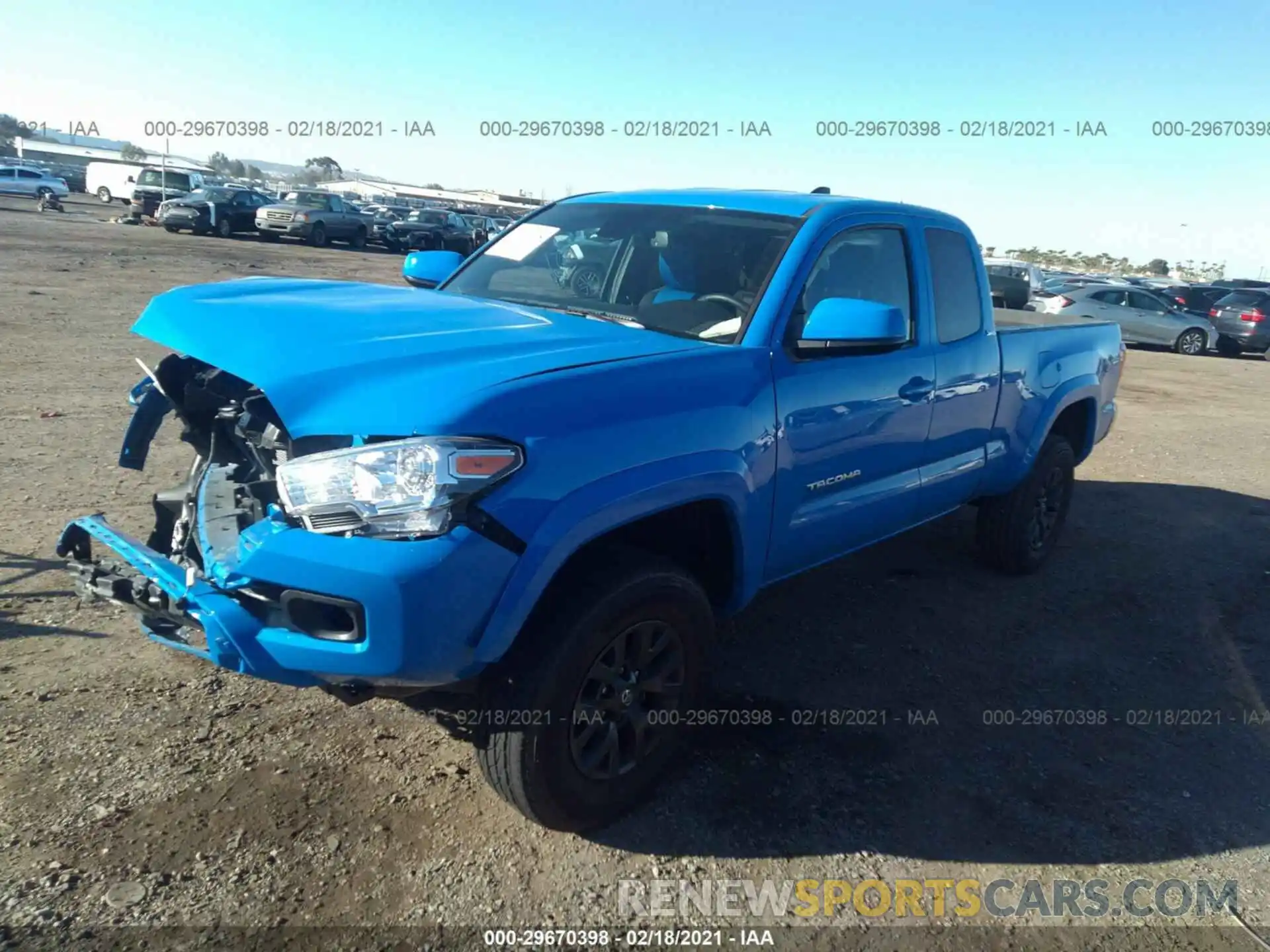 2 Photograph of a damaged car 3TYRZ5CNXLT002040 TOYOTA TACOMA 2WD 2020