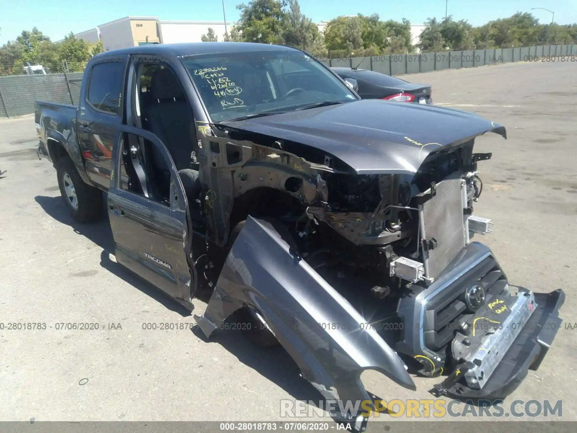 1 Photograph of a damaged car 5TFAX5GN2LX172556 TOYOTA TACOMA 2WD 2020