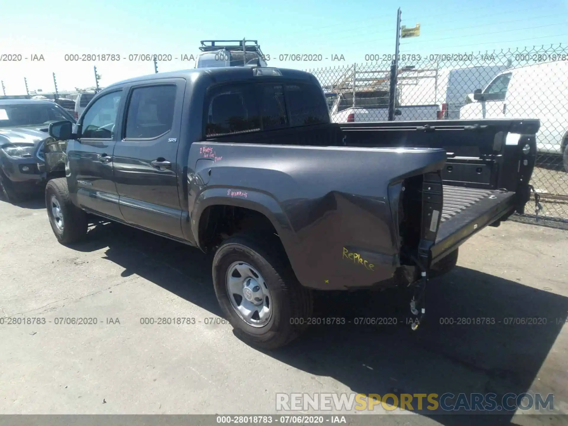 3 Photograph of a damaged car 5TFAX5GN2LX172556 TOYOTA TACOMA 2WD 2020