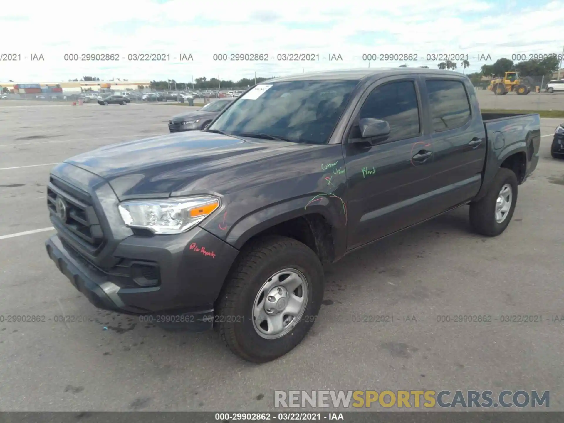 2 Photograph of a damaged car 5TFAX5GN3LX174803 TOYOTA TACOMA 2WD 2020